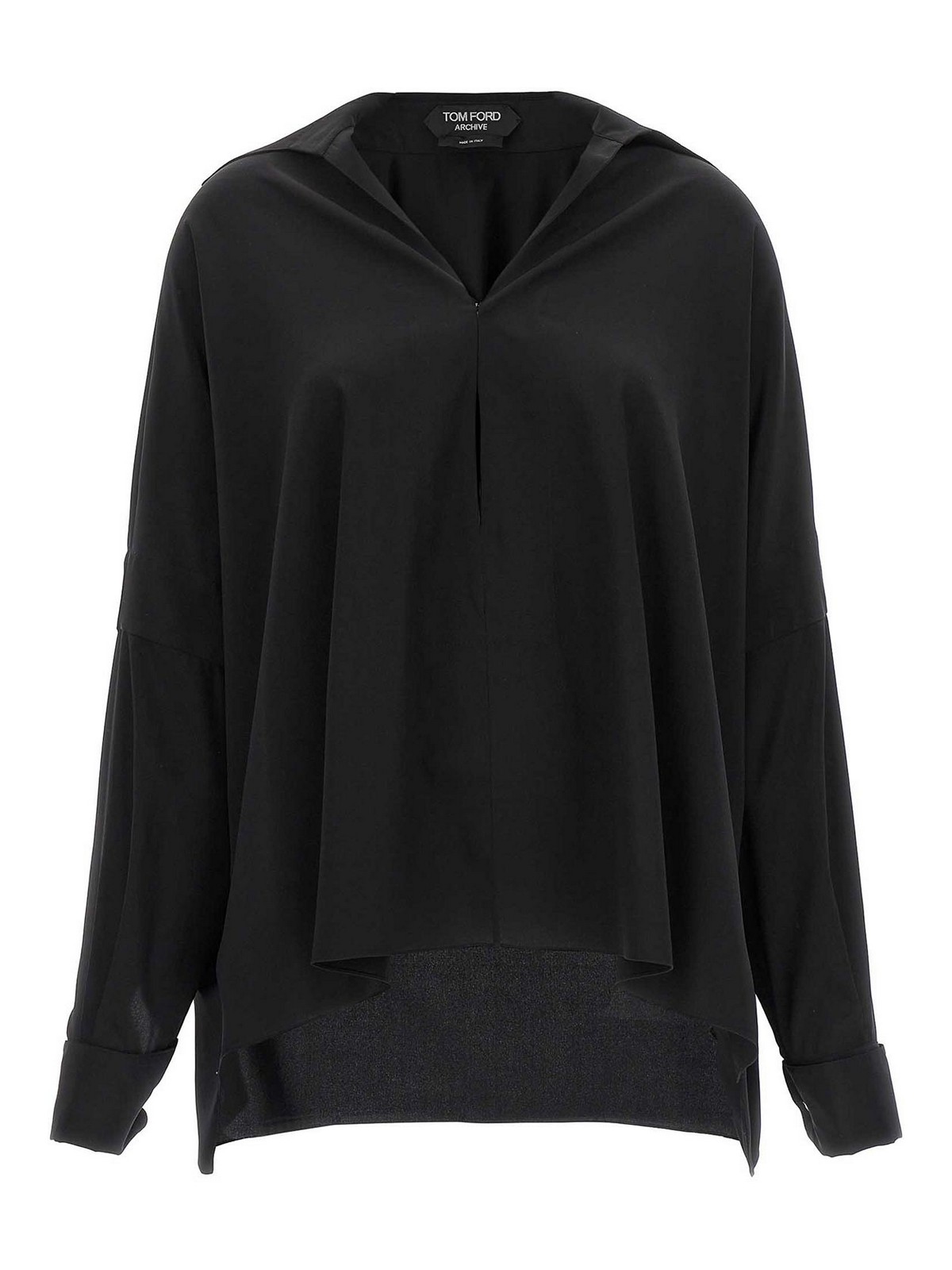 Tom Ford Crepe De Chine Shirt In Negro