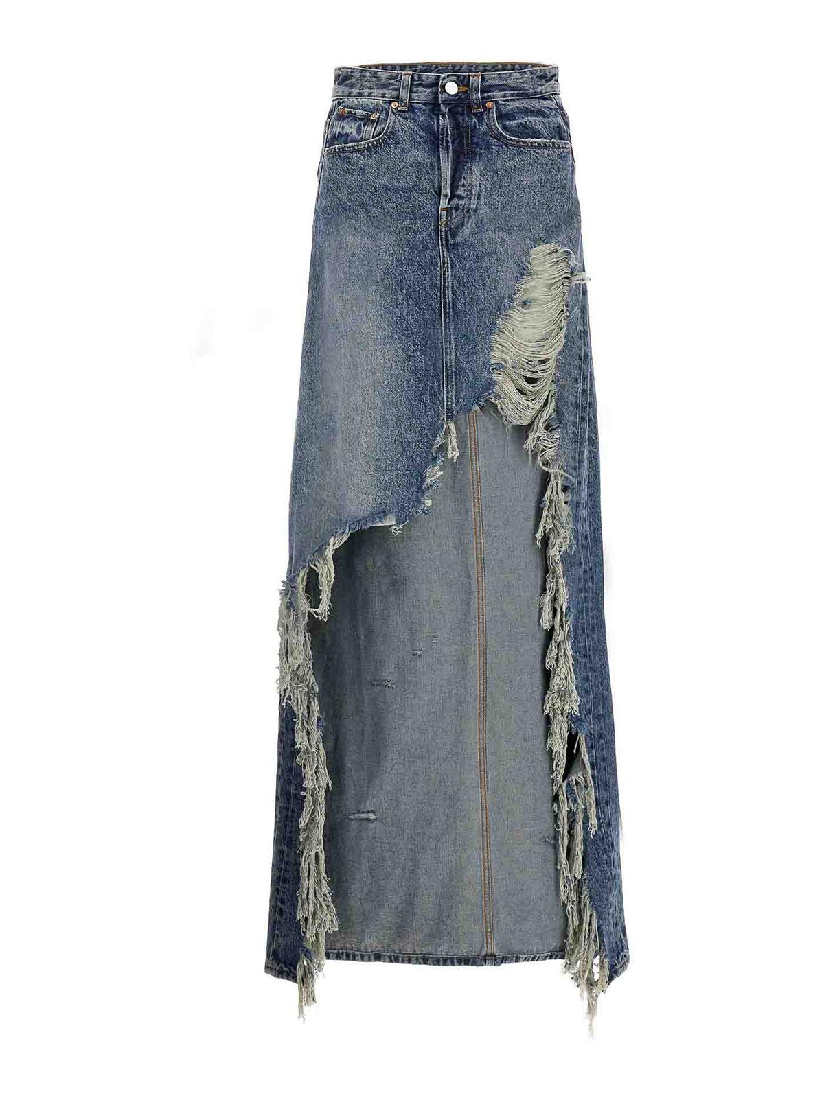 Shop Vetements Midi Denim Skirt In Azul Claro