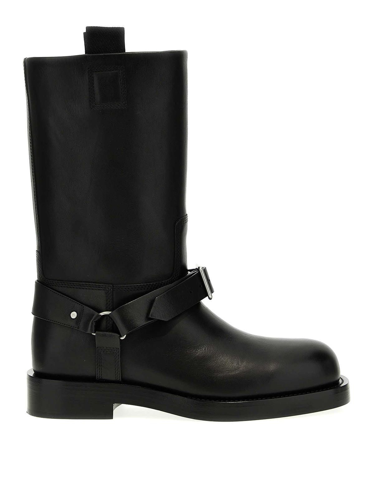 Shop Burberry Saddle Low Boots In Black