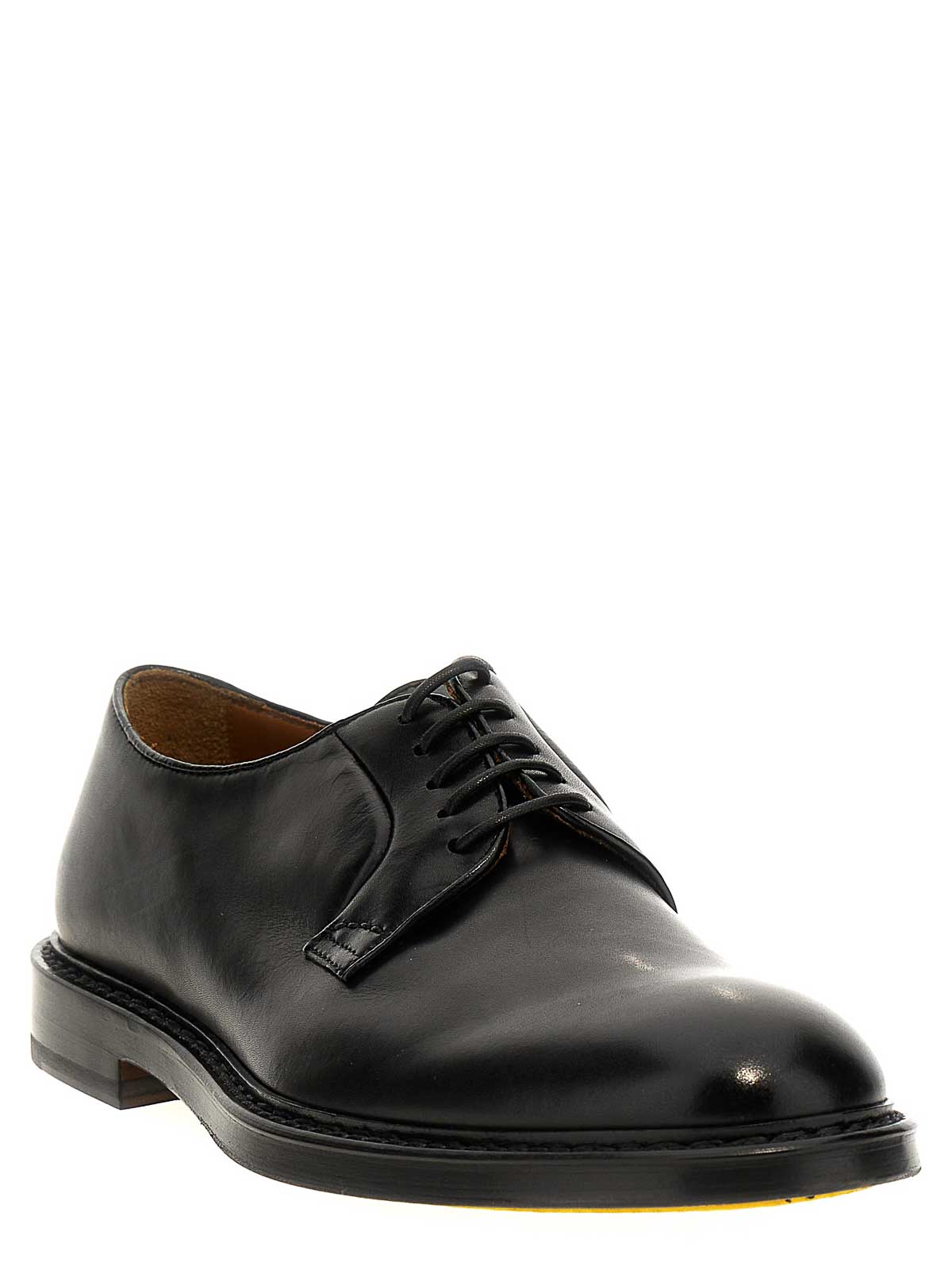 Shop Doucal's Leather Derby In Black