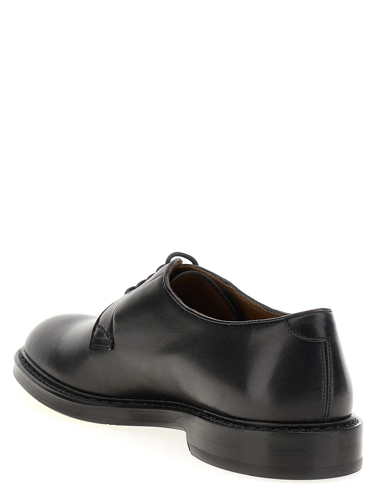 Shop Doucal's Leather Derby In Black