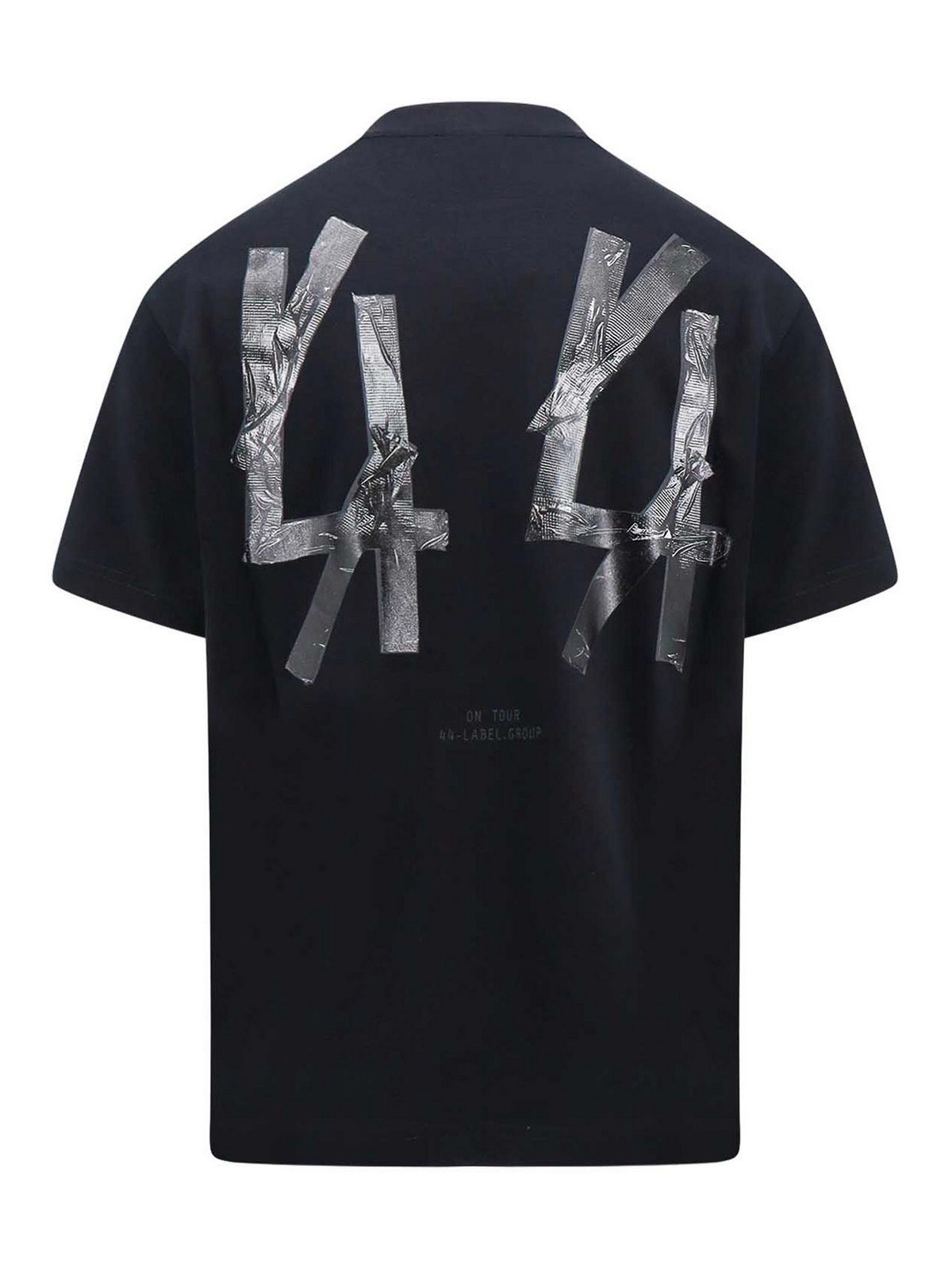 Shop 44 Label Group Cotton T-shirt With 44 Gaffer Print In Black