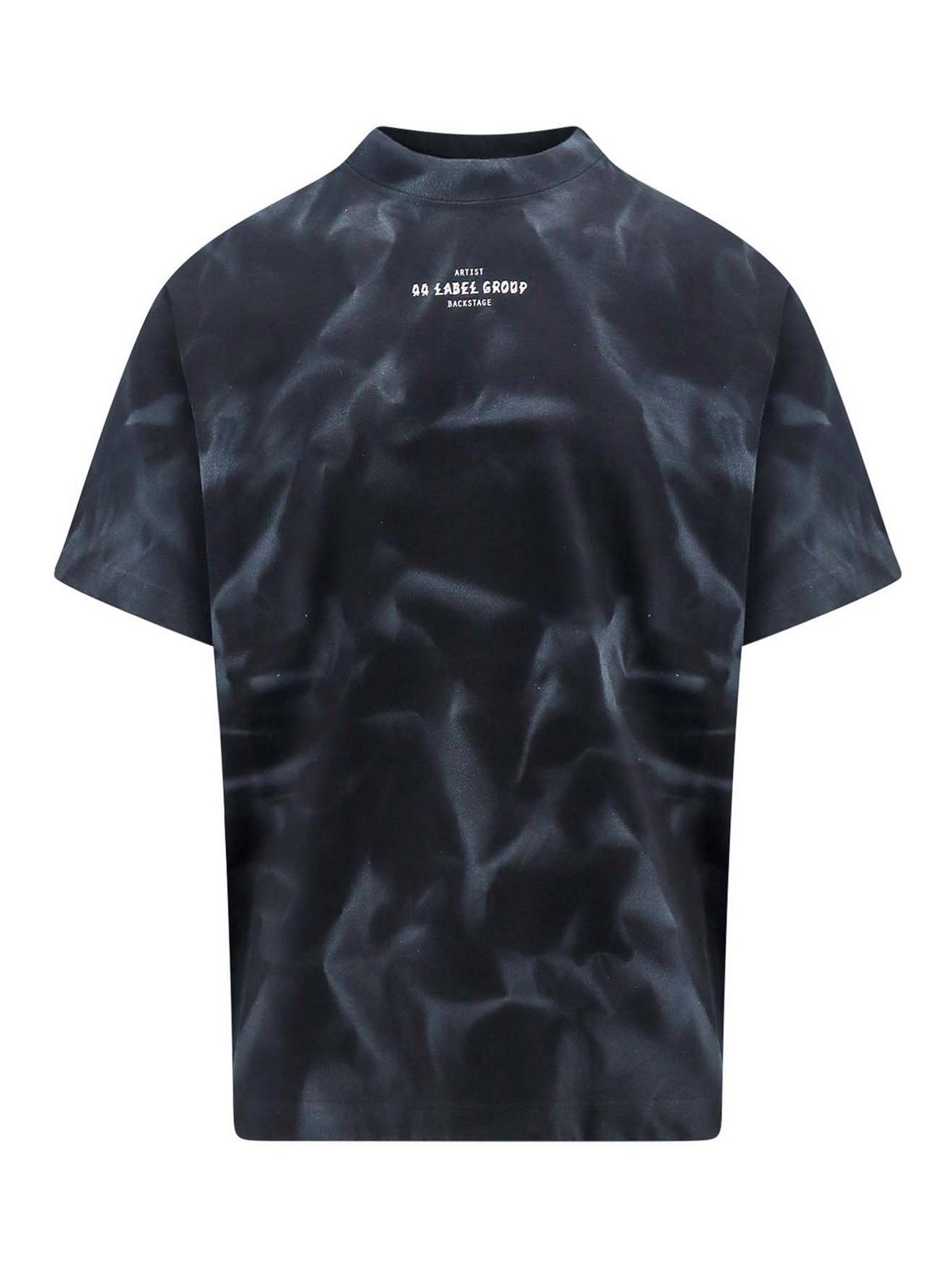 Shop 44 Label Group Cotton T-shirt With 44 Smoke Print In Black