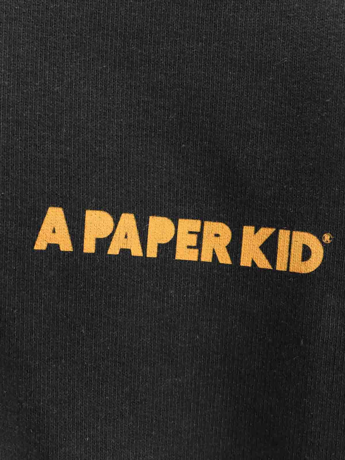 Shop A Paper Kid Cotton Sweatshirt With Frontal Logo In Black