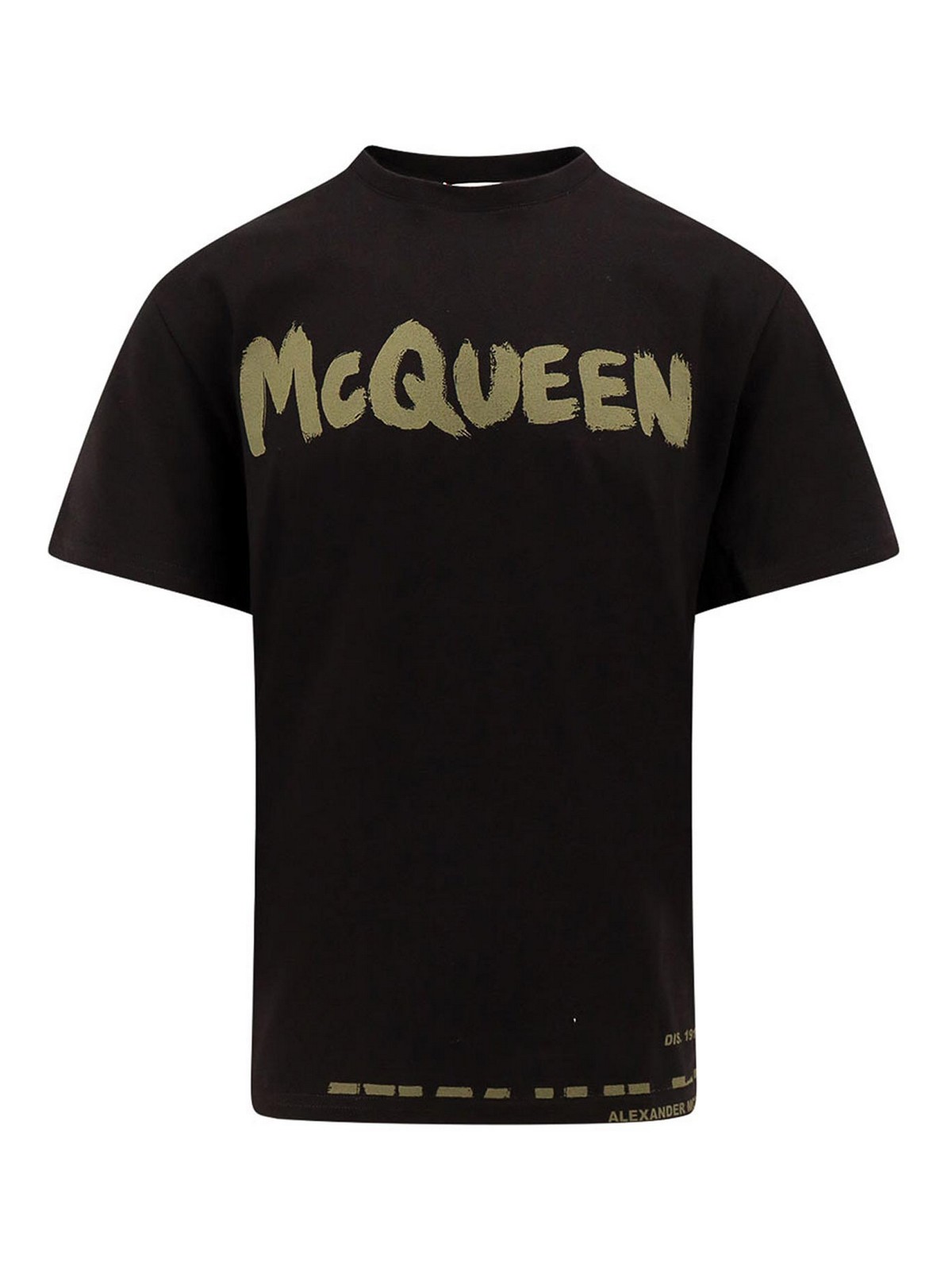 Shop Alexander Mcqueen Mcqueen Graffiti Organic Cotton T-shirt In Black