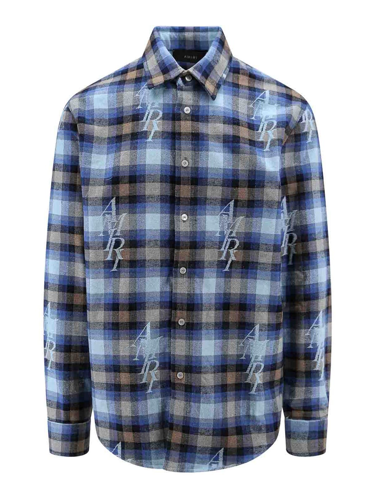 Shop Amiri Plaid Shirt With  Pattern In Blue