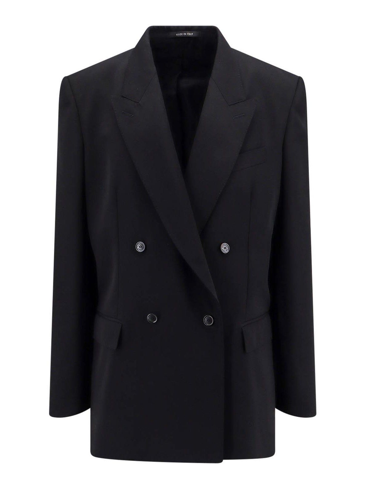 Shop Balenciaga Oversize Wool Blazer With Shoulder Pads In Black