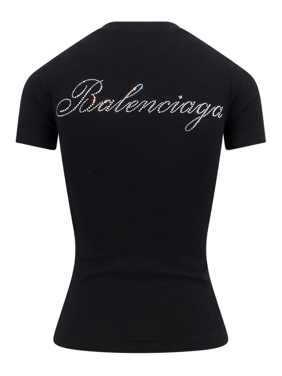 Shop Balenciaga Slim Fit Stretch Cotton T-shirt In Negro
