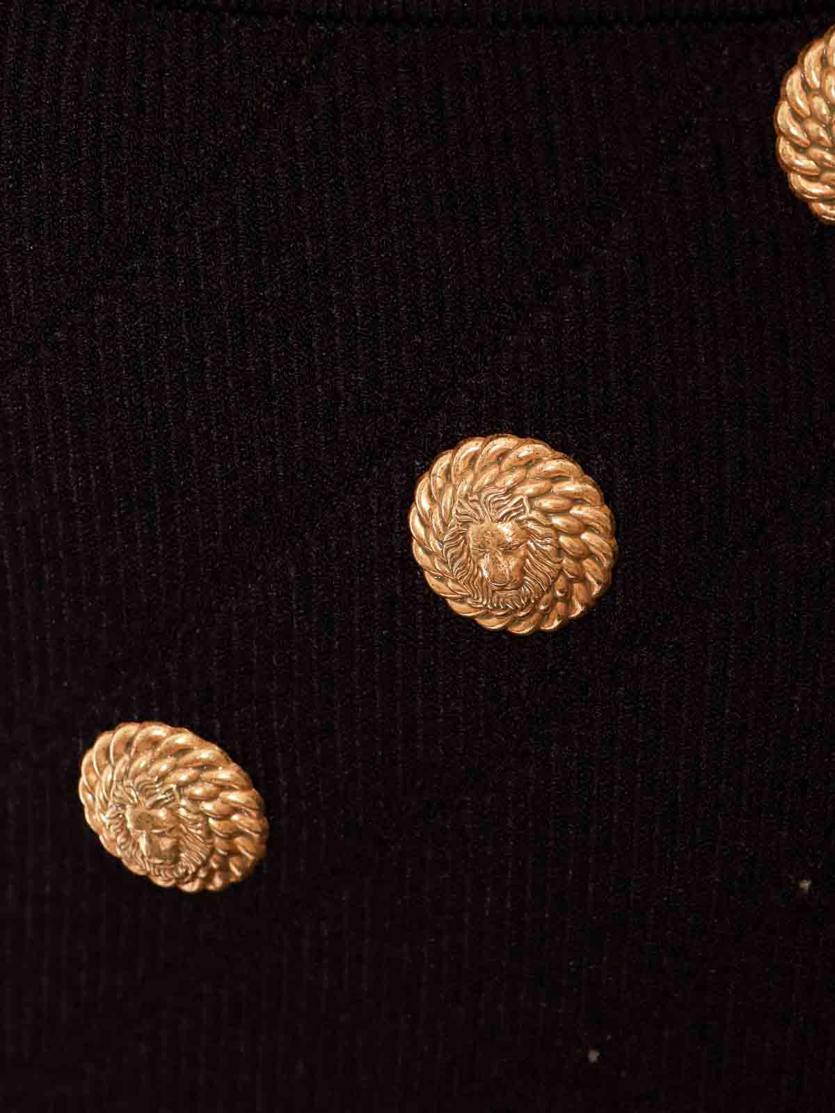 Shop Balmain Knit Skirt With Rhombus Motif In Negro
