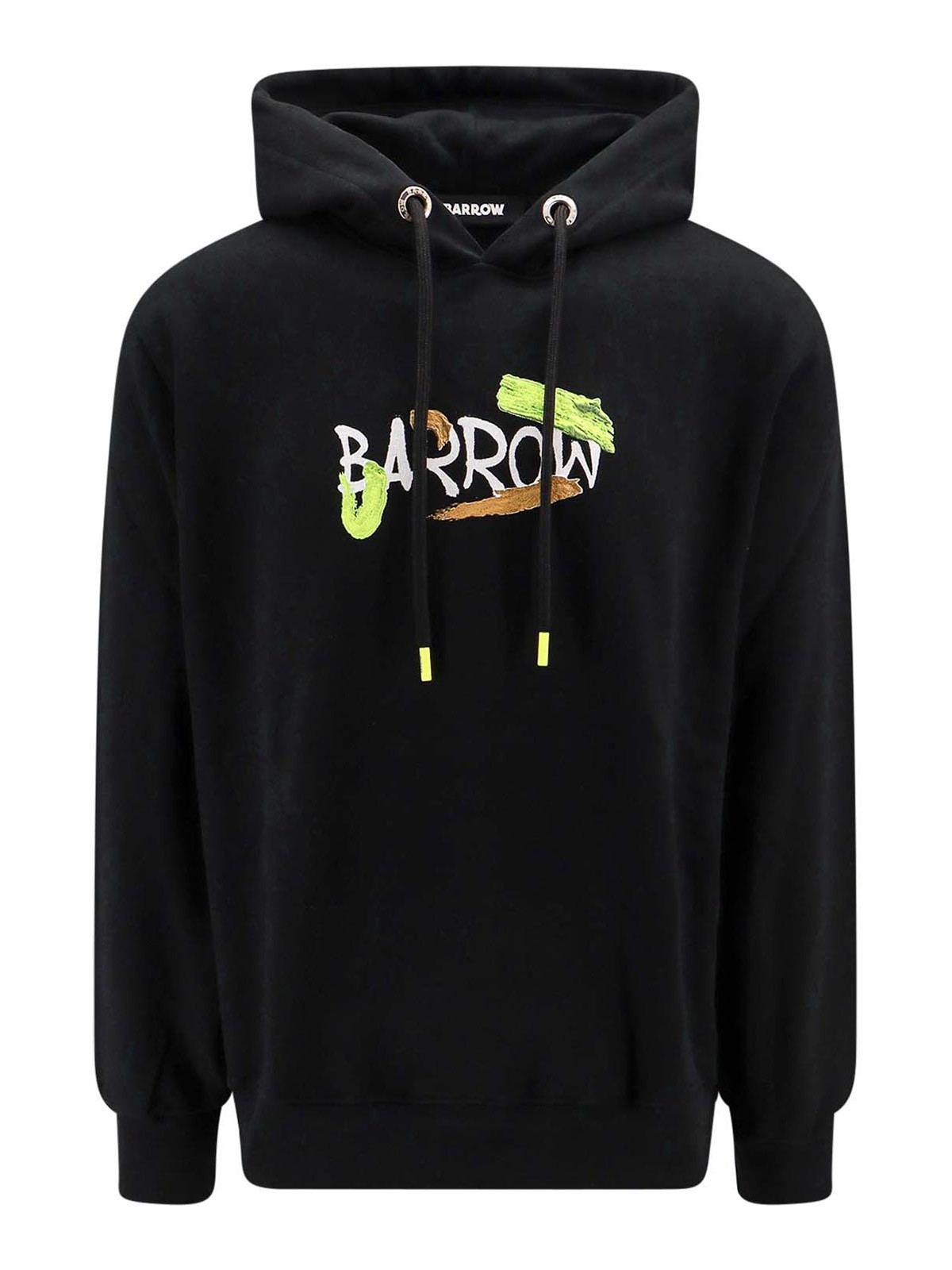 Shop Barrow Cotton Sweatshirt With Frontal Logo In Black
