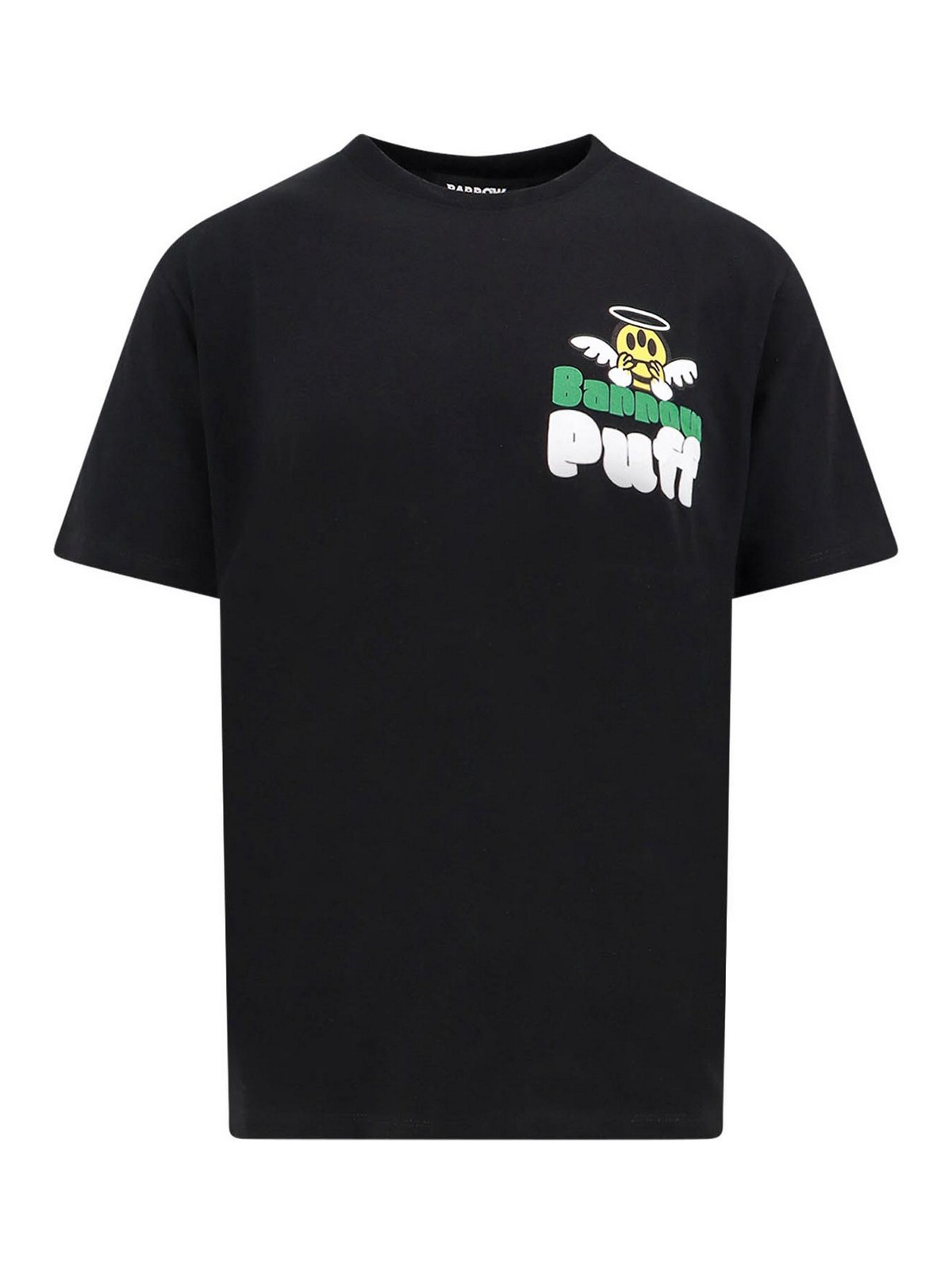 Barrow Cotton T-shirt With Frontal Logo In Black
