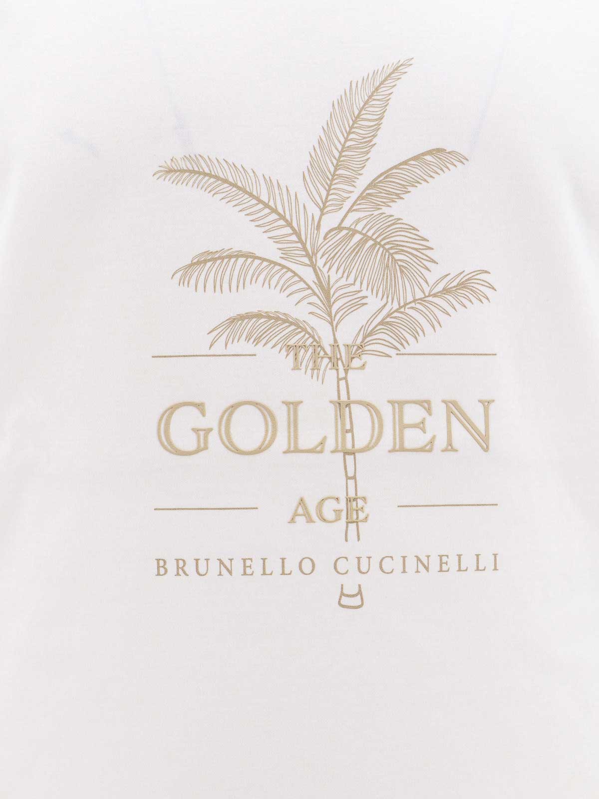 Shop Brunello Cucinelli Cotton T-shirt With Frontal Print In White