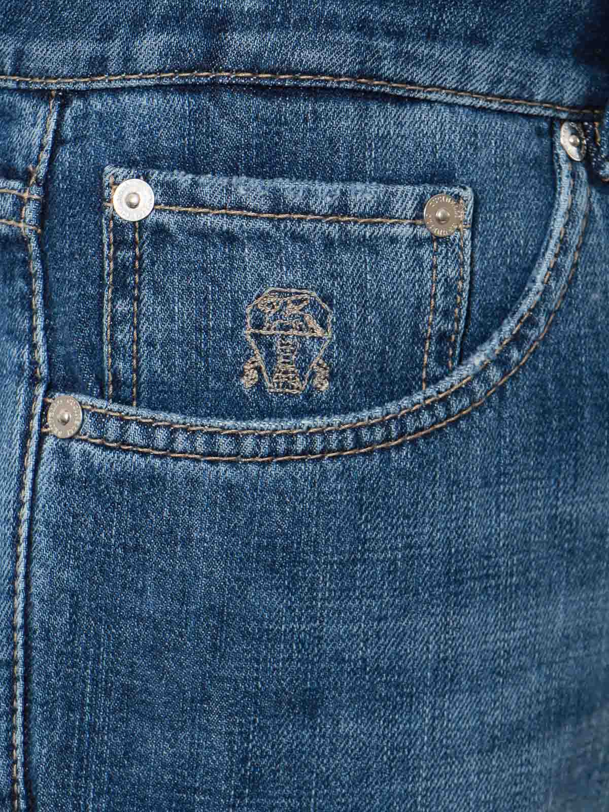 Shop Brunello Cucinelli Traditional Fit Cotton Jeans In Blue