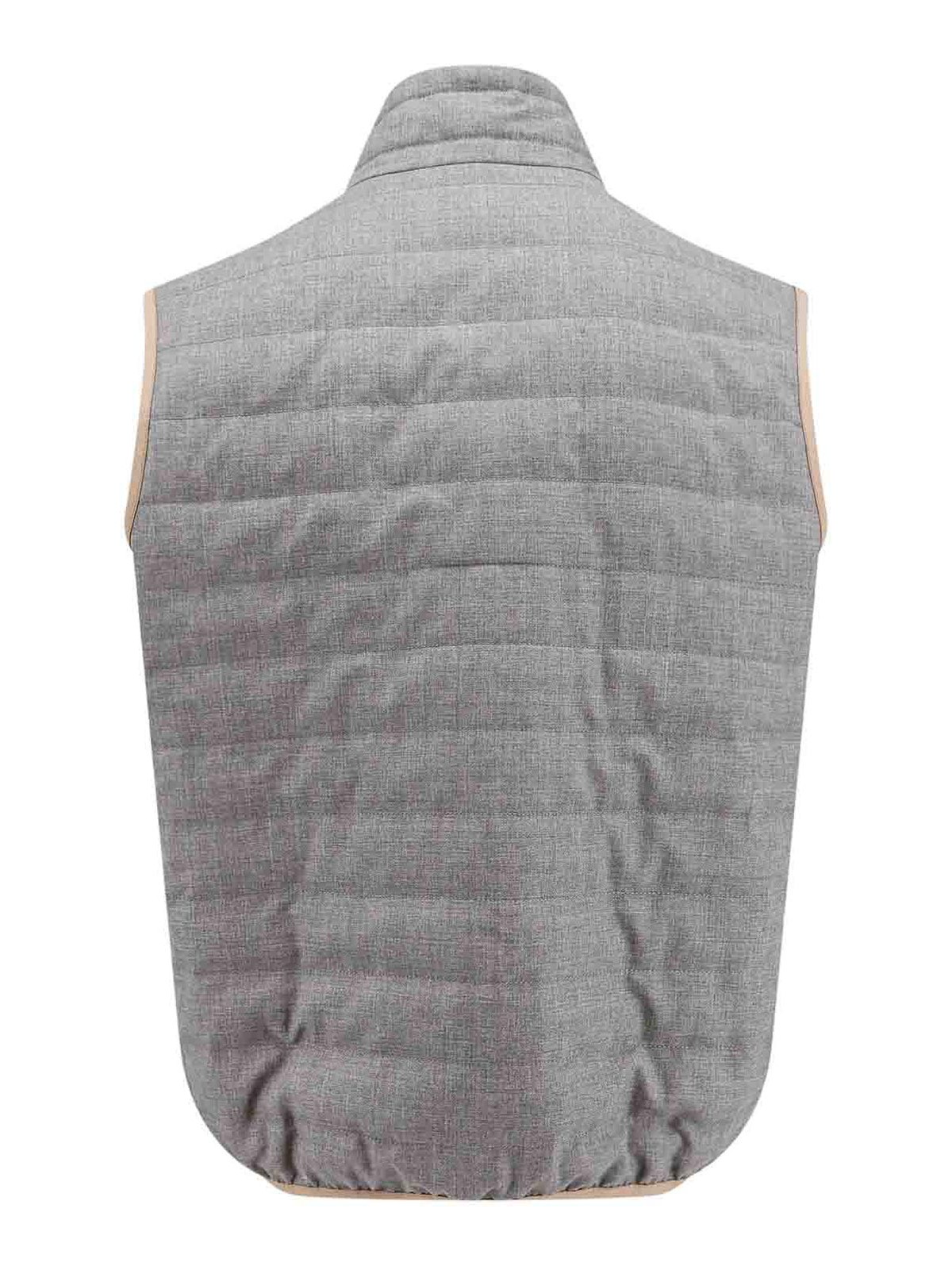 Shop Brunello Cucinelli Padded Sleeveless Jacket In Grey