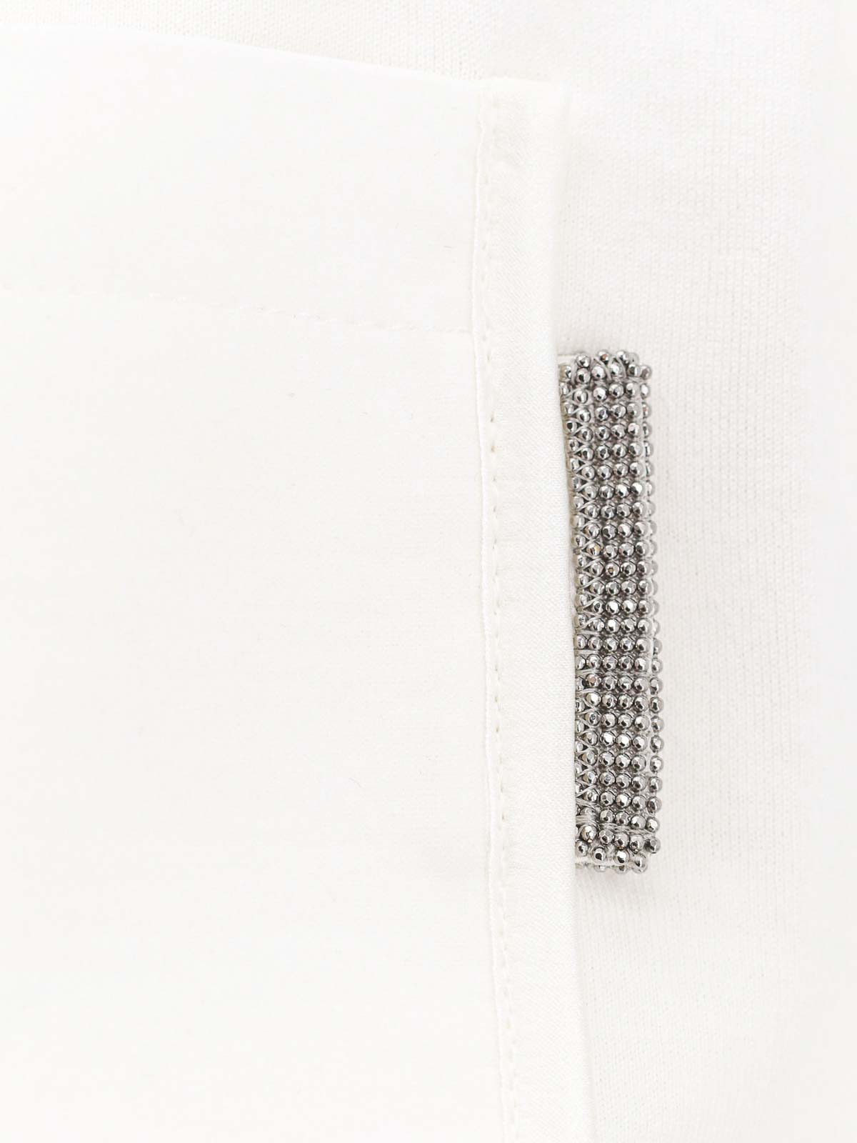 Shop Brunello Cucinelli Cotton T-shirt With Iconic Jewel Application In White