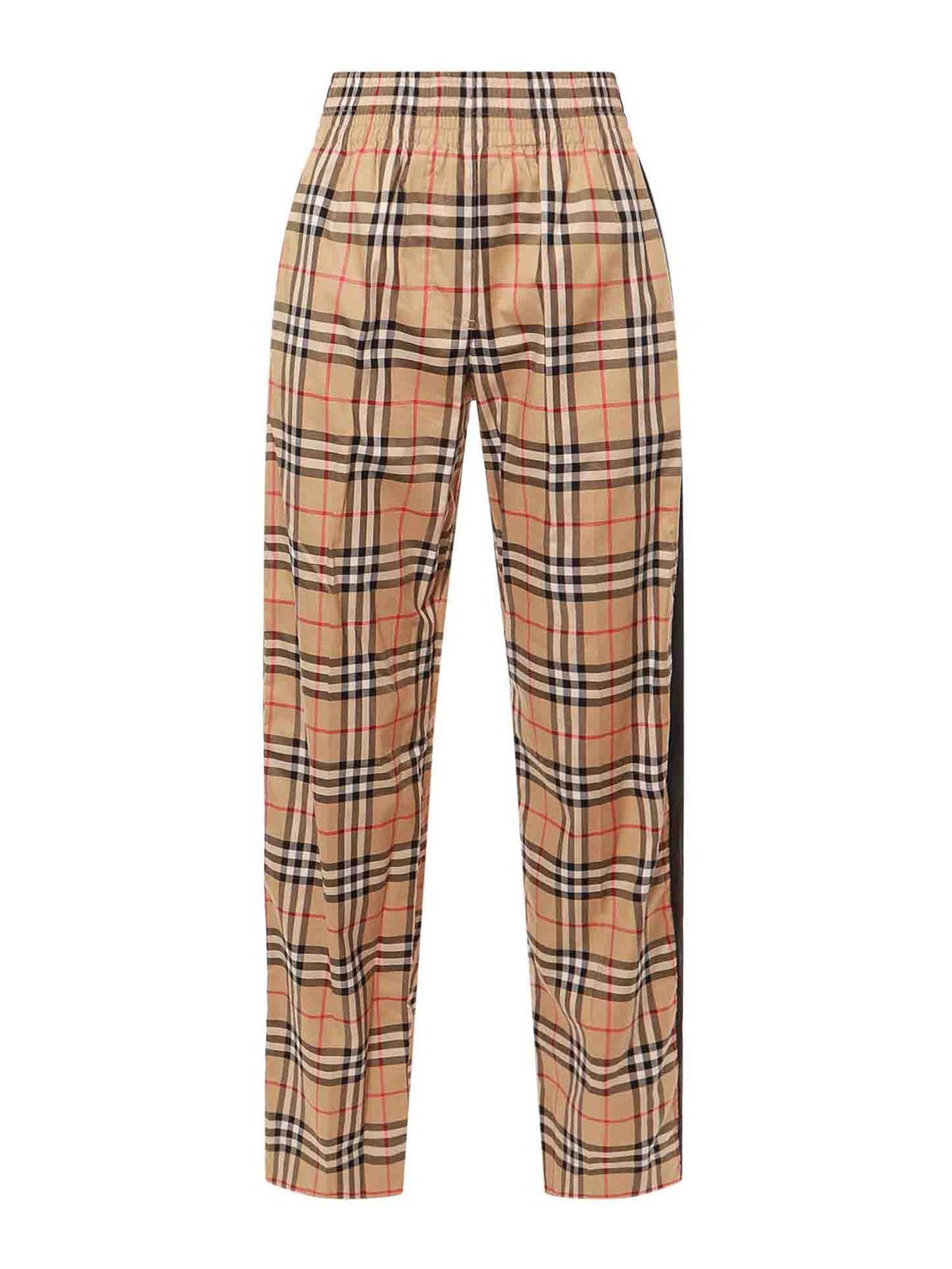 Shop Burberry Organic Cotton Check Trouser In Beige