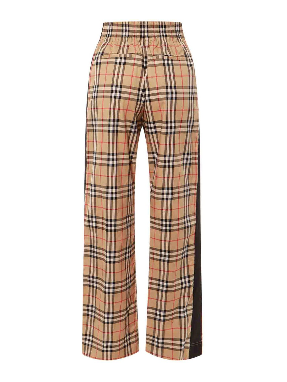 Shop Burberry Organic Cotton Check Trouser In Beige