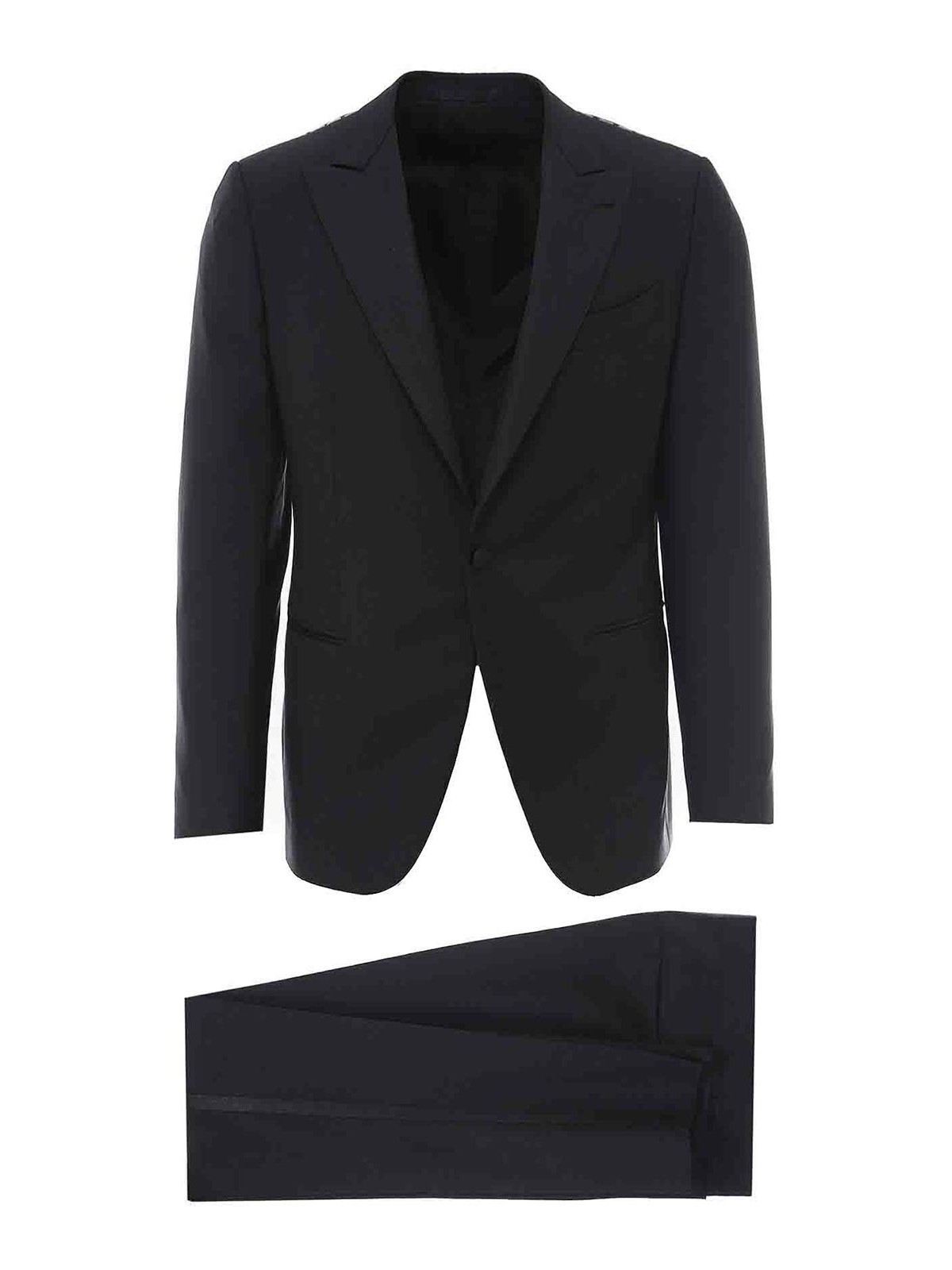 Shop Caruso Wool And Mohair Suit In Black