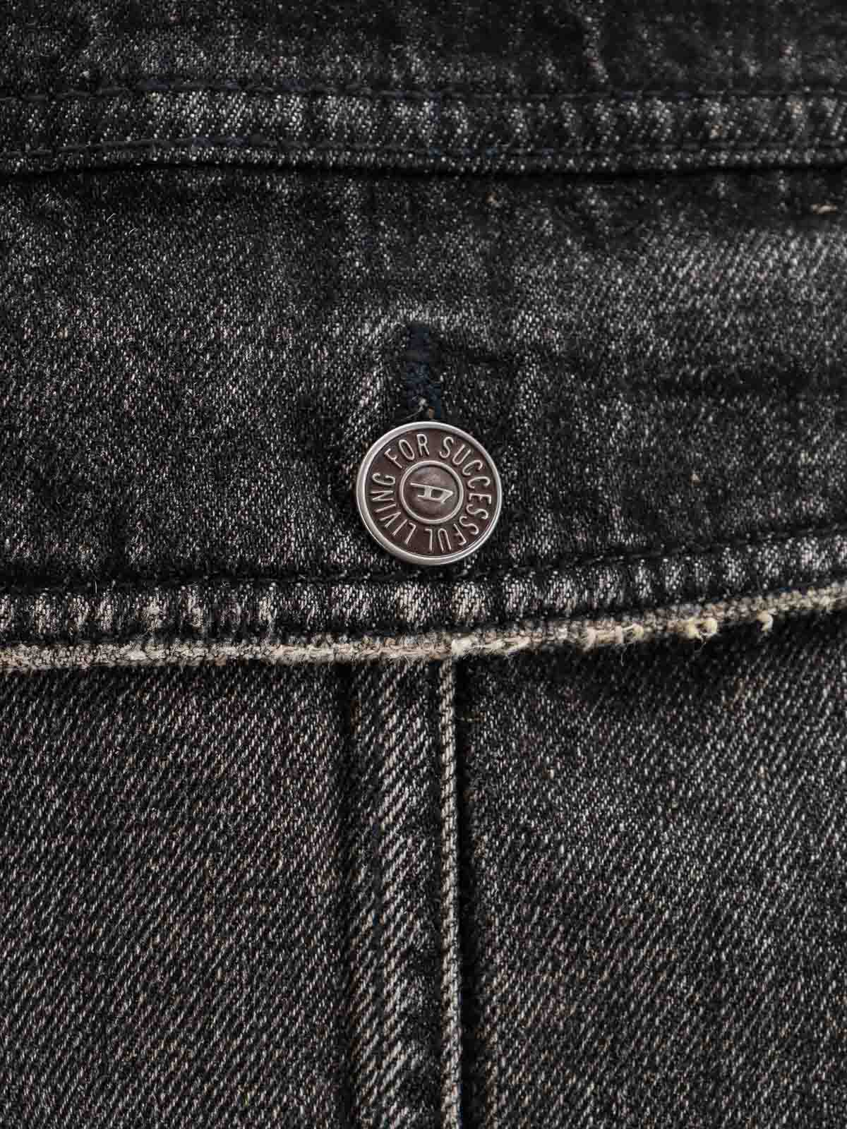 Shop Diesel Cotton Jacket Wit Metal Oval-d Logo In Grey