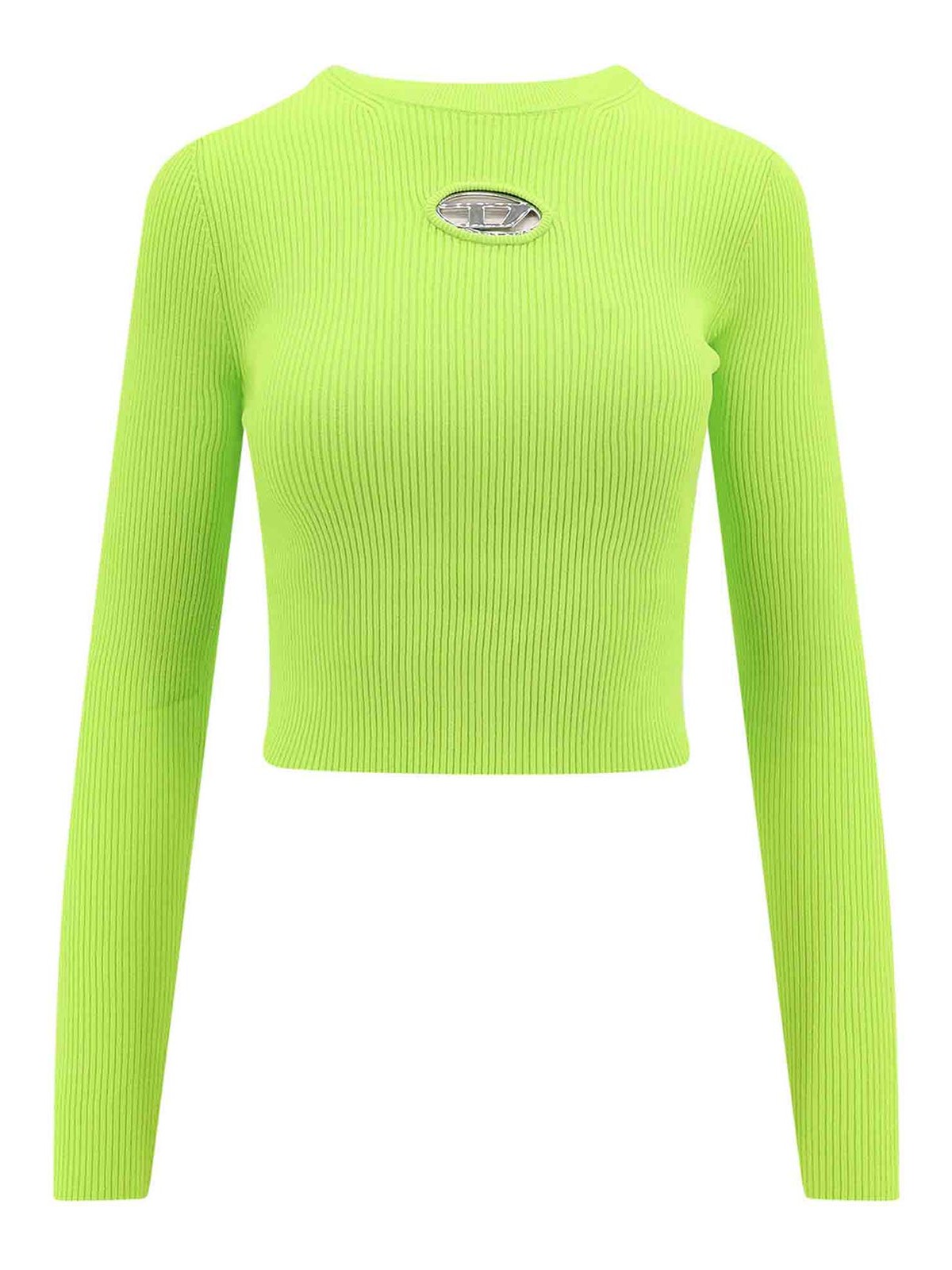 Shop Diesel Ribbed Viscose Sweater In Yellow