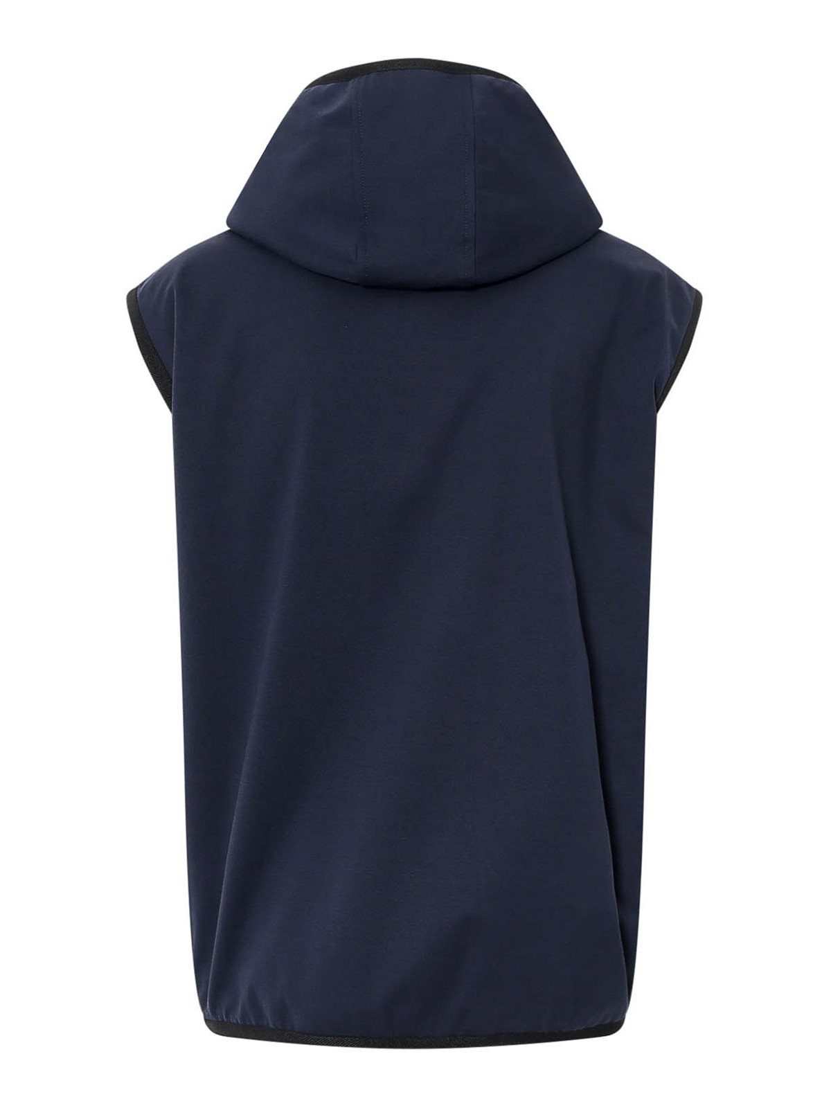Shop Dolce & Gabbana Sleeveless Jacket With Hood In Azul