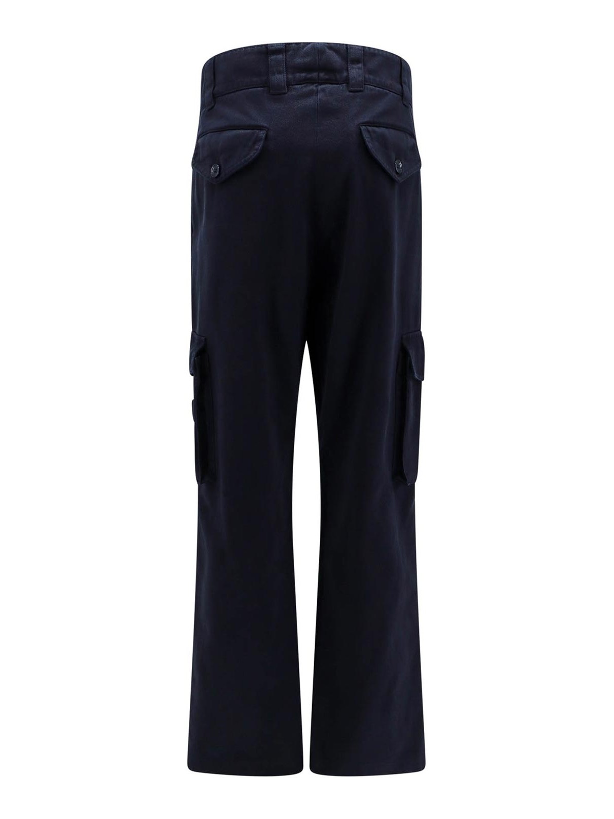 Shop Dolce & Gabbana Cotton Cargo Trouser With Metal Logo Patch In Blue