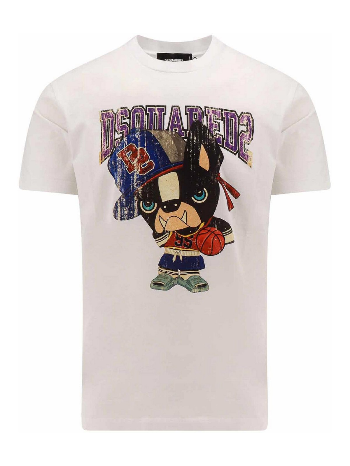 Shop Dsquared2 Cotton T-shirt With Iconic Frontal Print In White