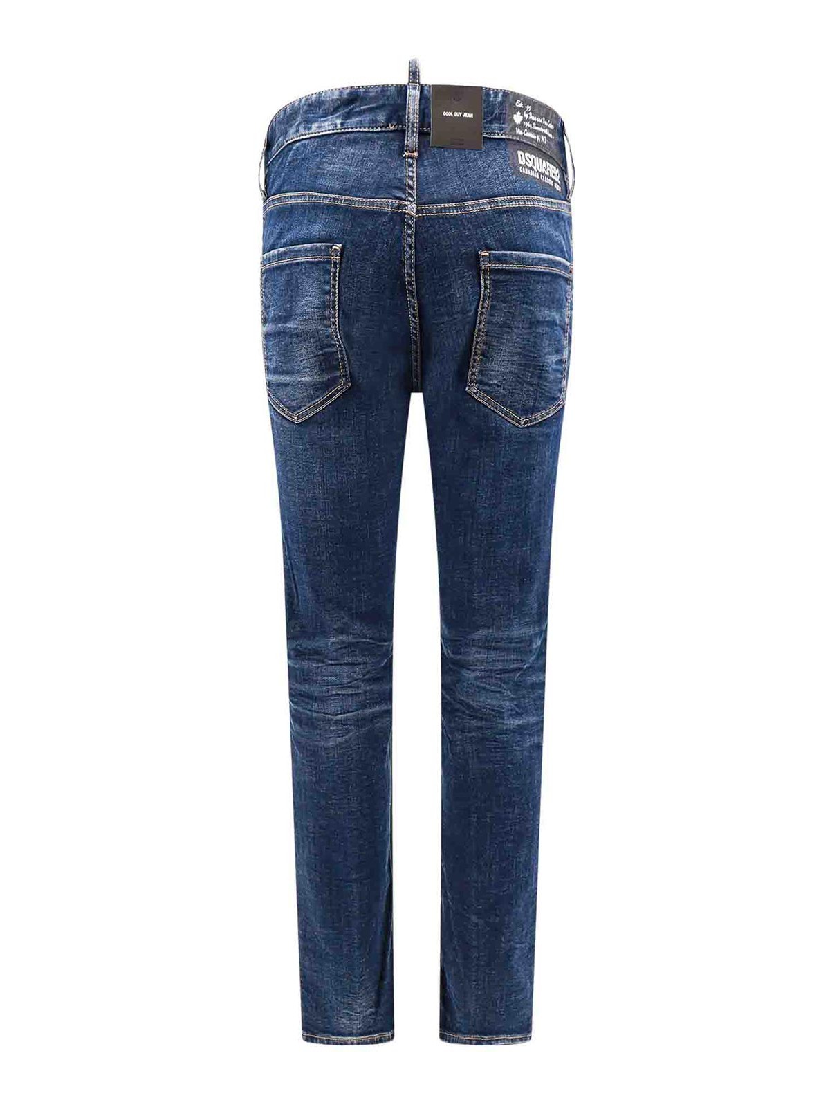 Shop Dsquared2 Cotton Jeans With Back Print In Azul