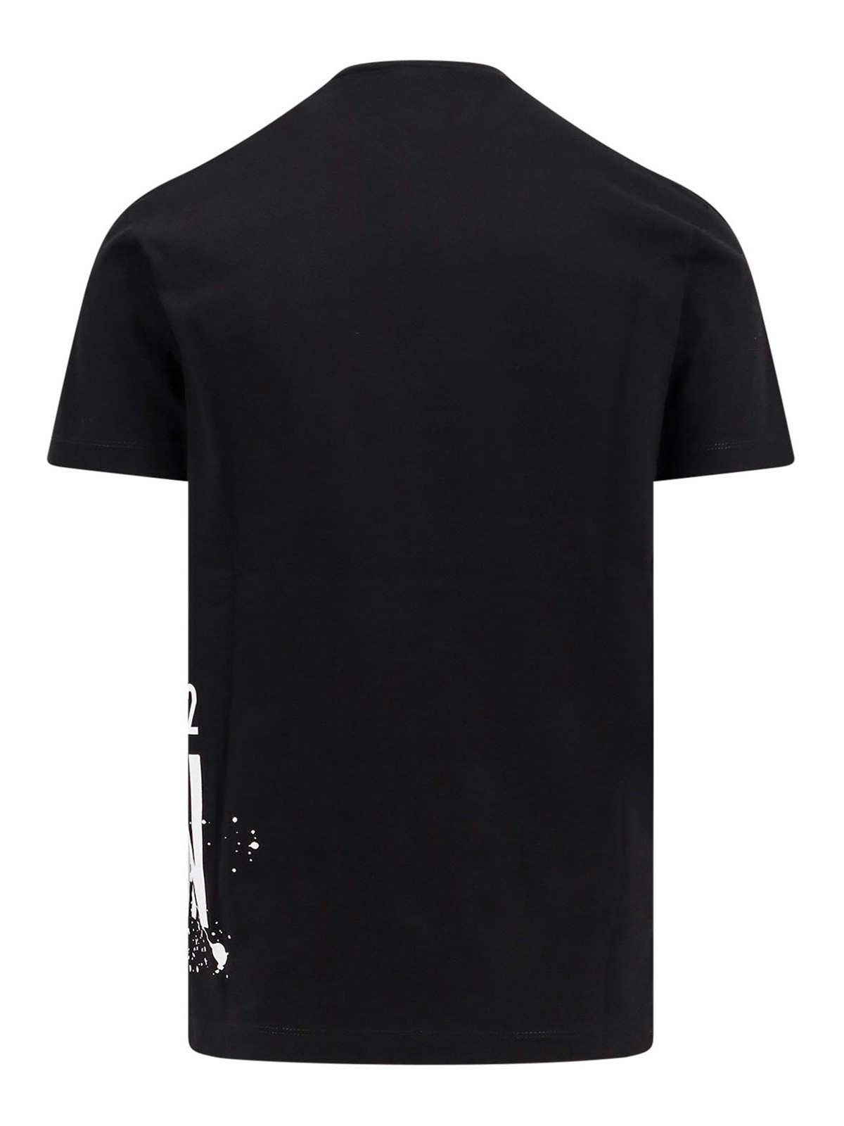 Shop Dsquared2 Cotton T-shir With Icon Splash Print In Black