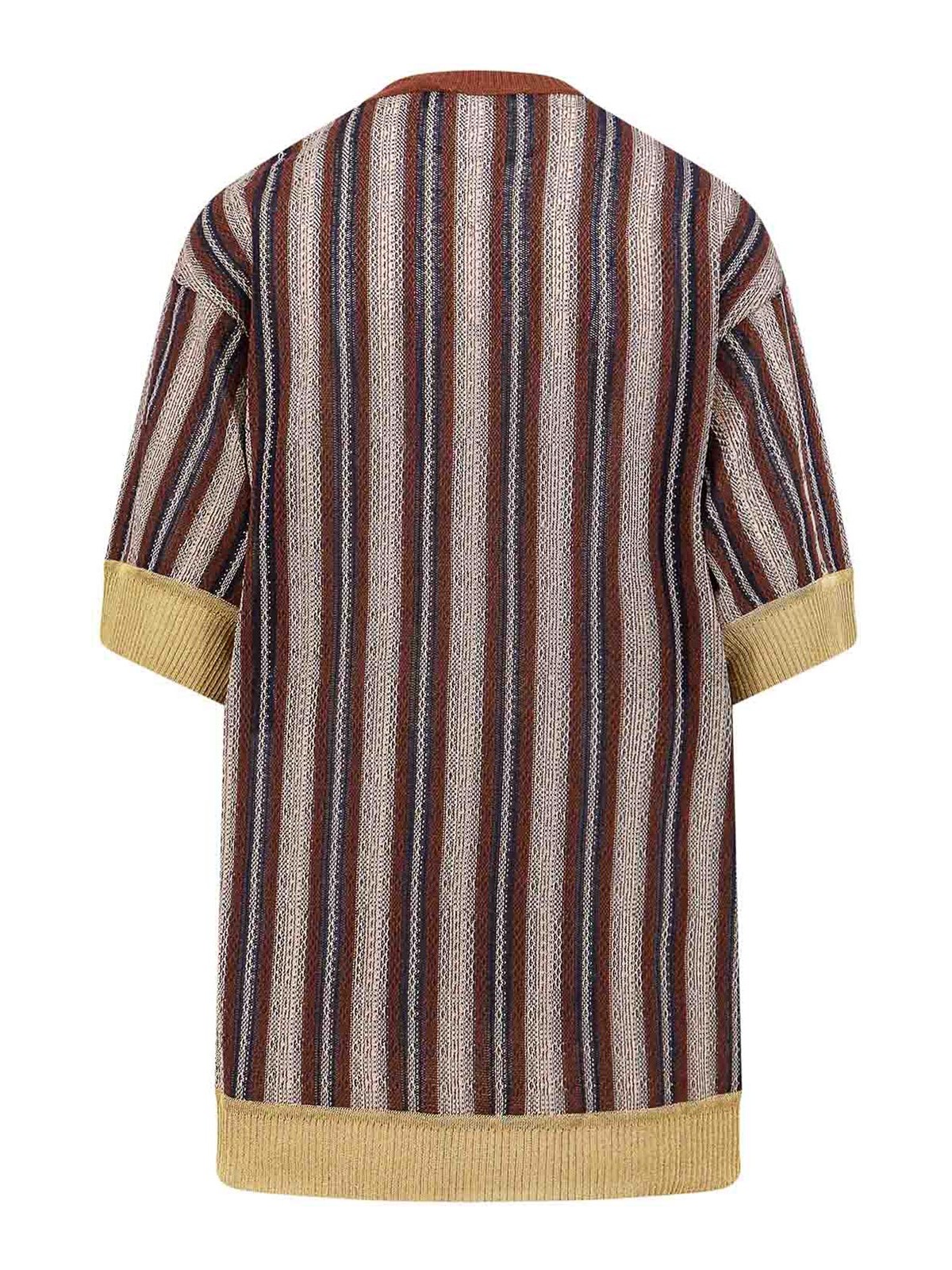Shop Erika Cavallini Striped Viscose Blend Sweater In Multicolour