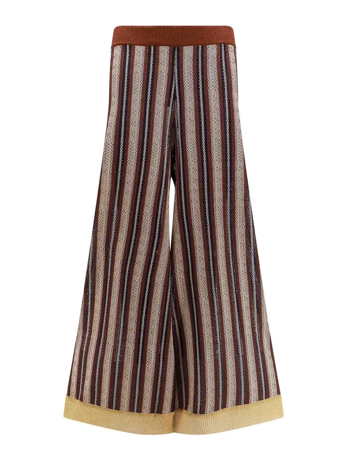 Shop Erika Cavallini Striped Viscose Skirt In Multicolour