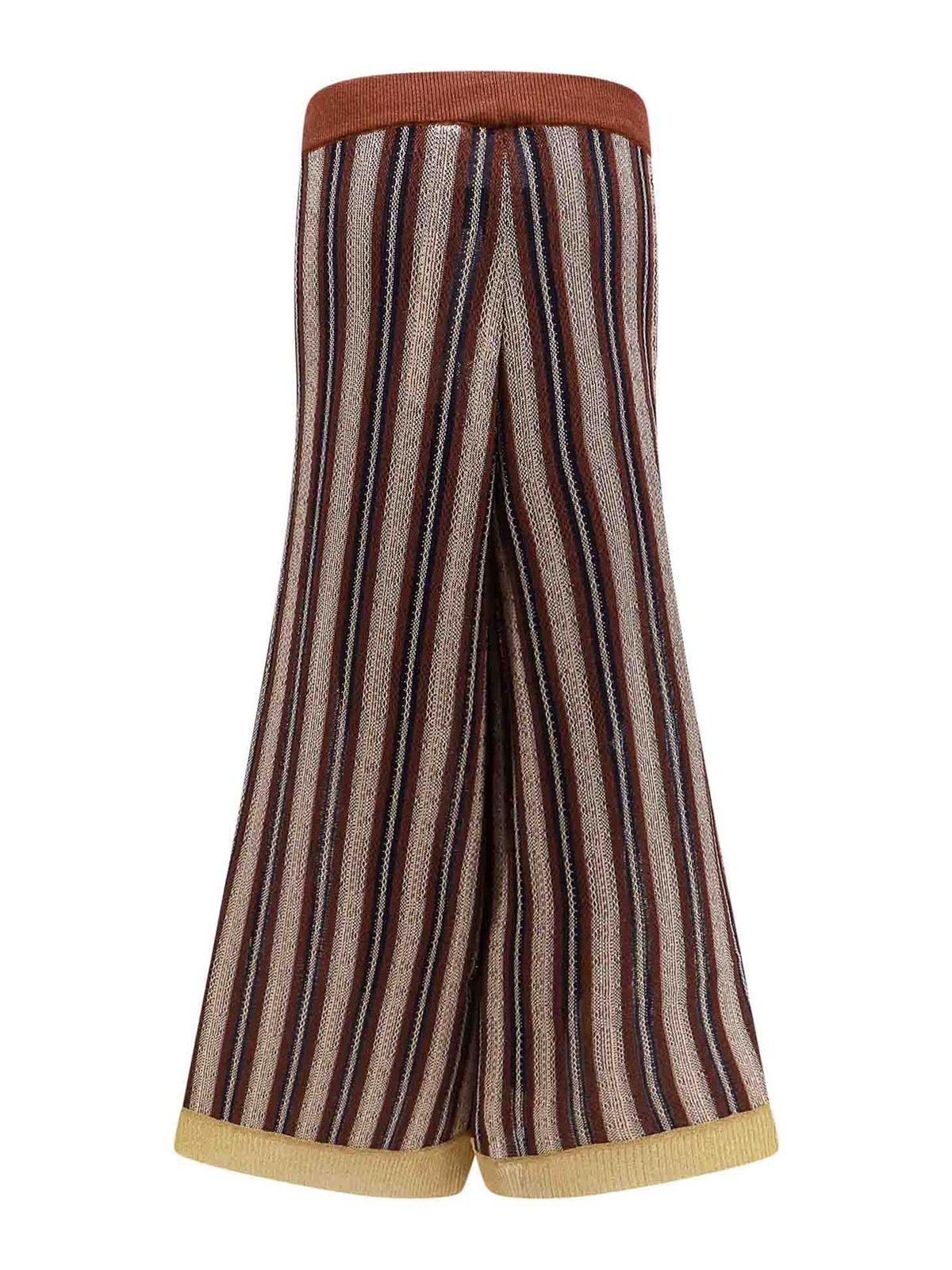 Shop Erika Cavallini Striped Viscose Skirt In Multicolour