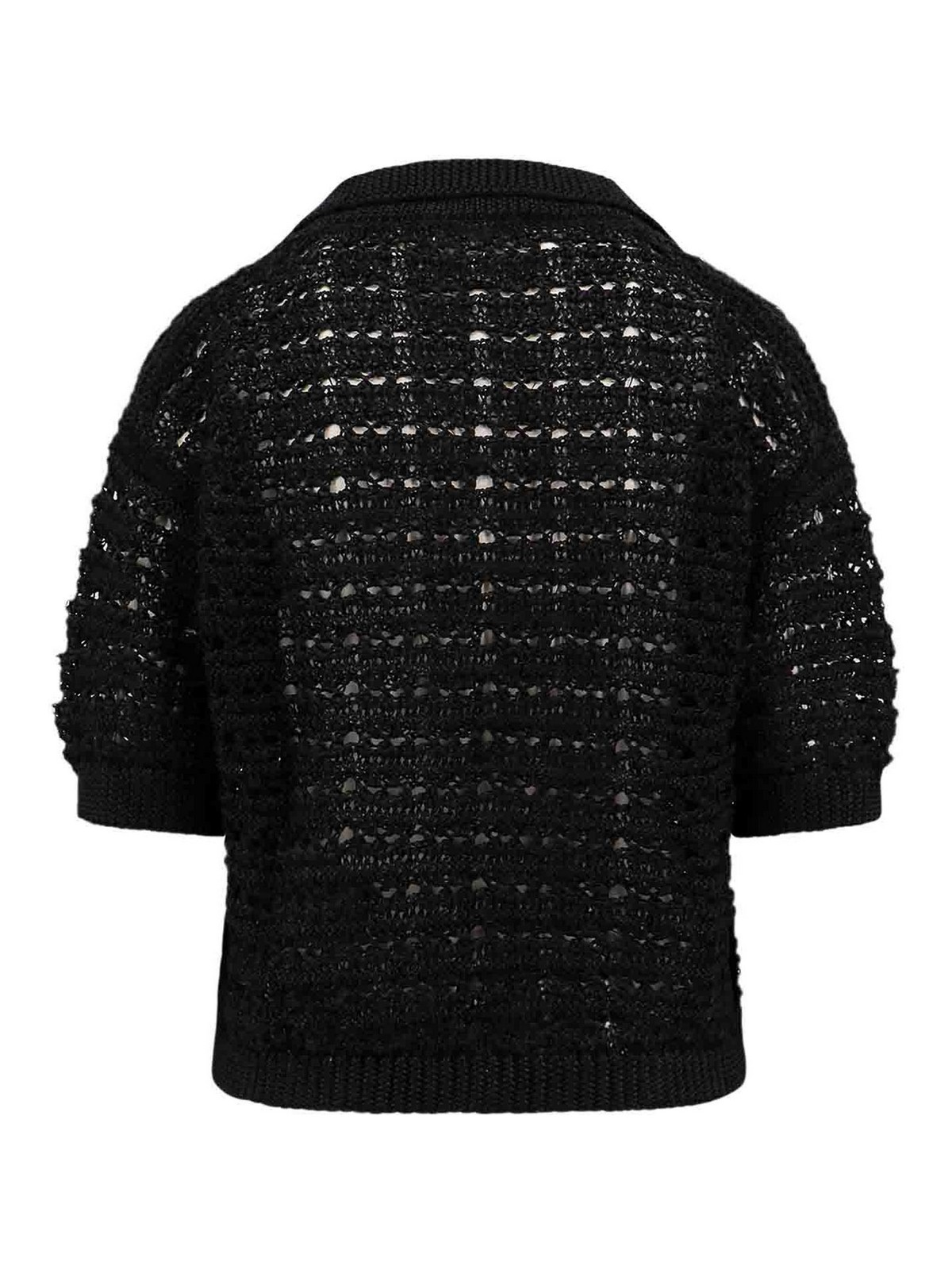 Shop Erika Cavallini Perforated Polo Shirt In Negro