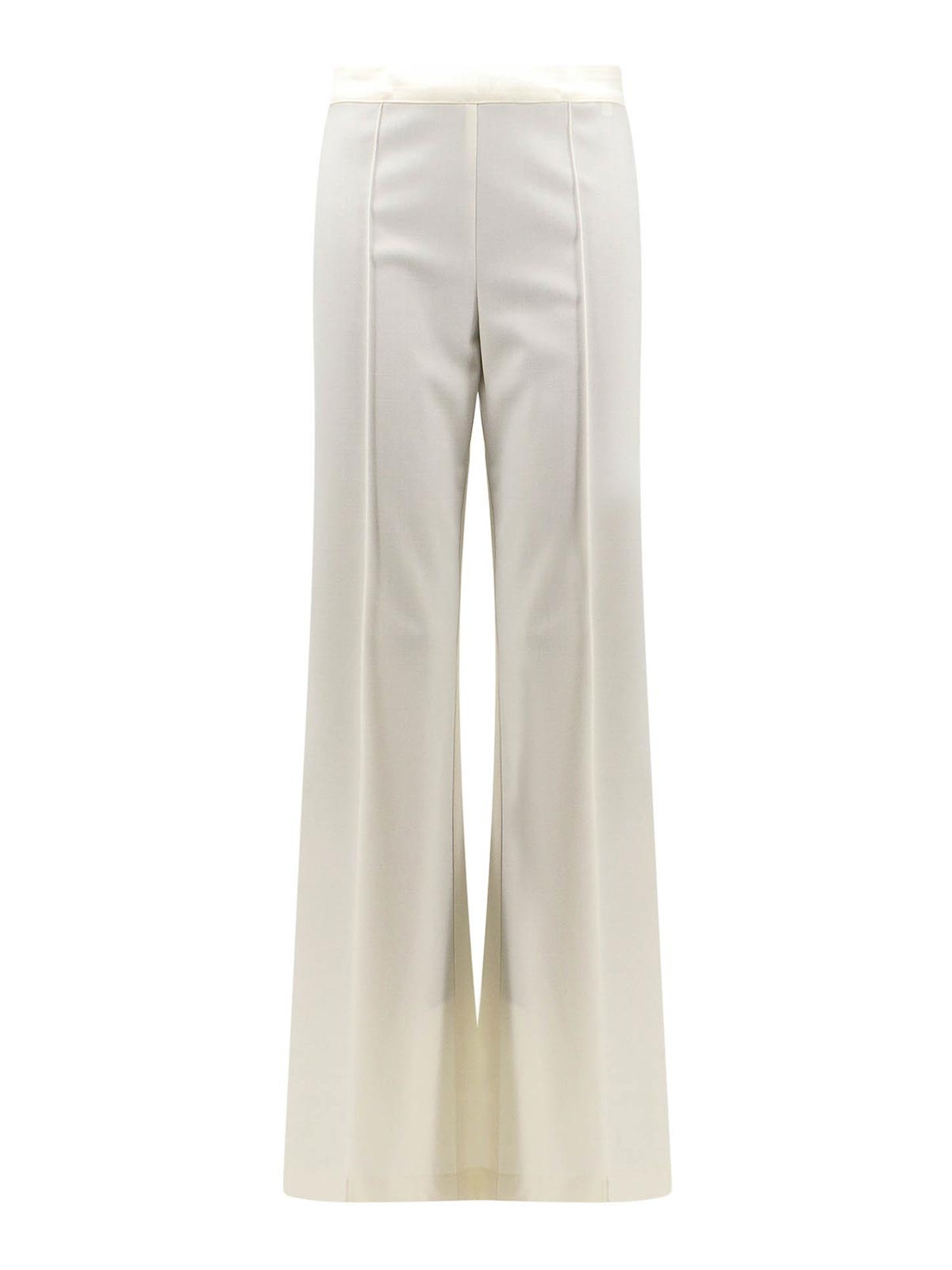 Shop Erika Cavallini Virgin Wool Blend Trouser In Blanco