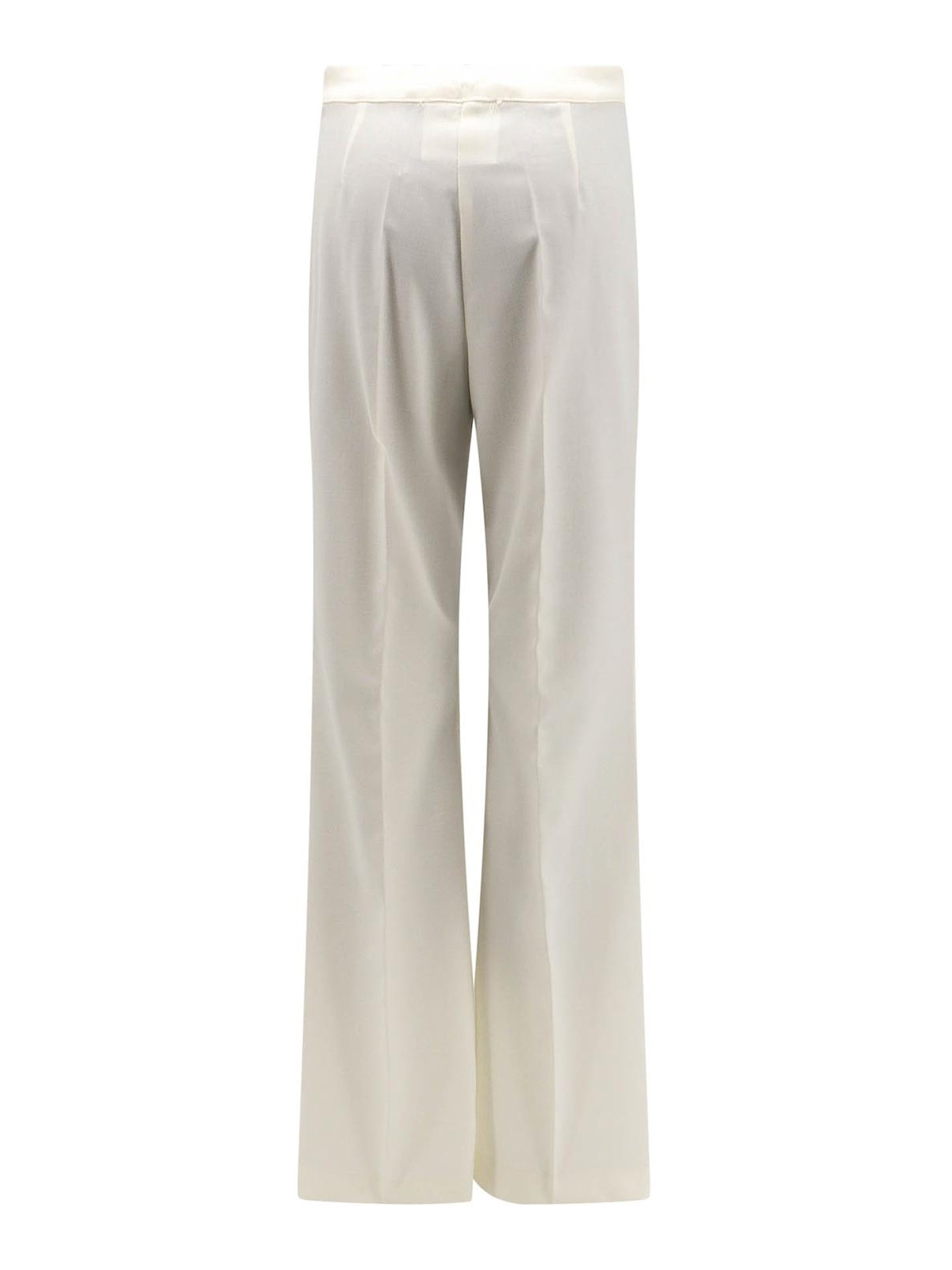 Shop Erika Cavallini Virgin Wool Blend Trouser In Blanco