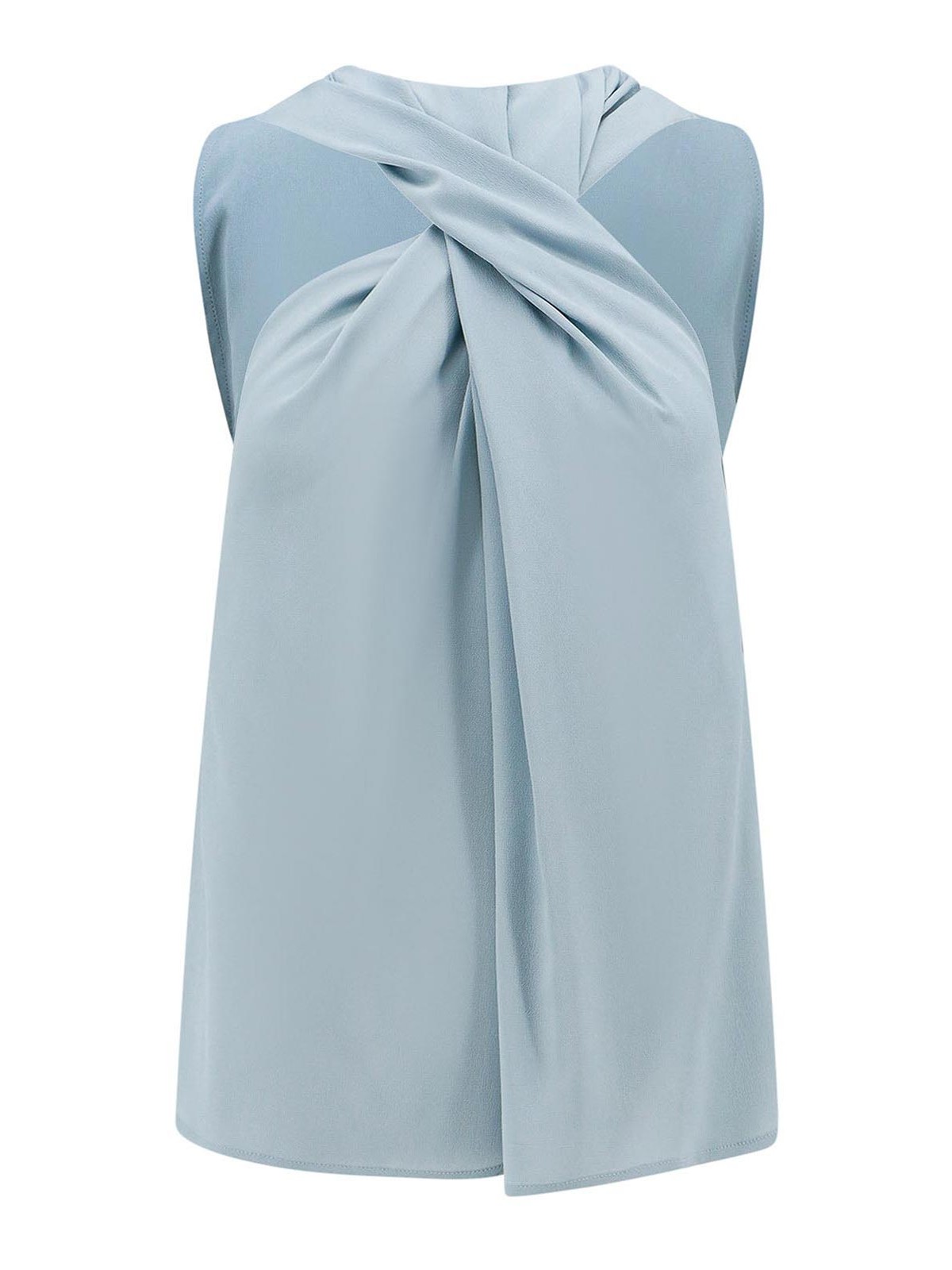 Shop Erika Cavallini Silk Blend Top In Azul