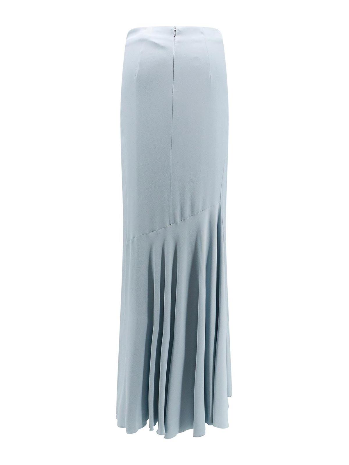 Shop Erika Cavallini Silk Blend Skirt In Blue