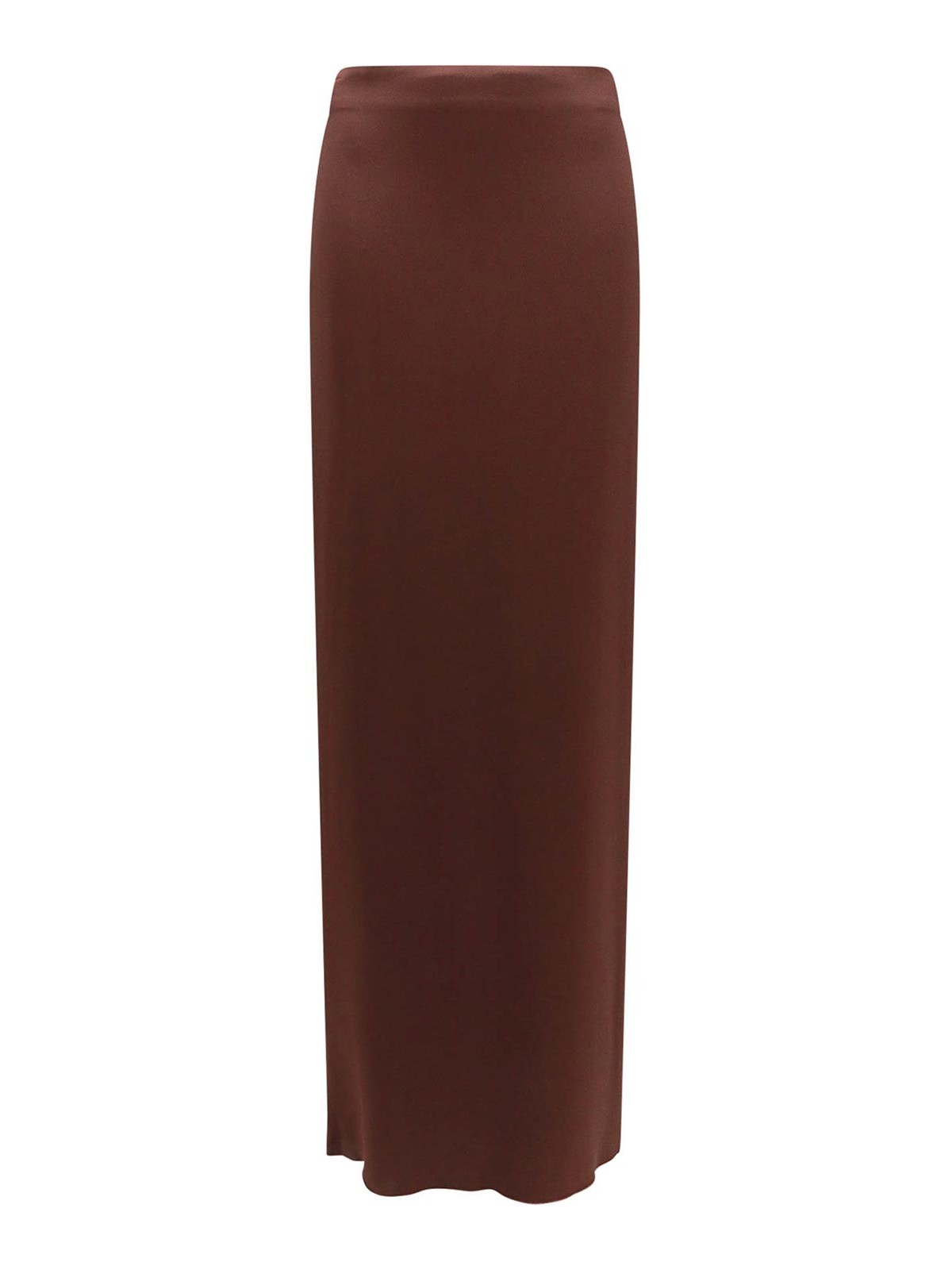 Shop Erika Cavallini Silk Blend Skirt In Brown