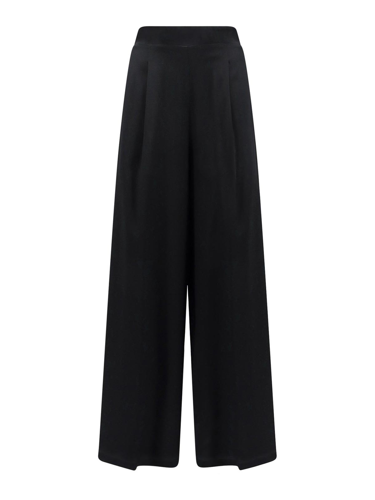 Shop Erika Cavallini Silk Blend Trouser In Negro