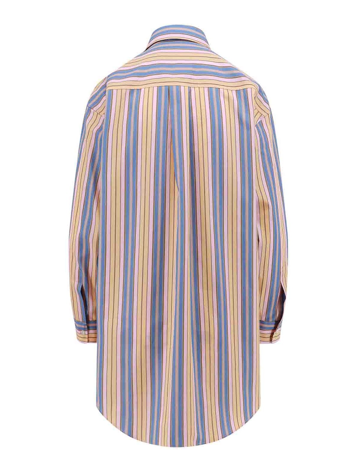 Shop Etro Cotton Shirt With Striped Motif In Color Carne Y Neutral