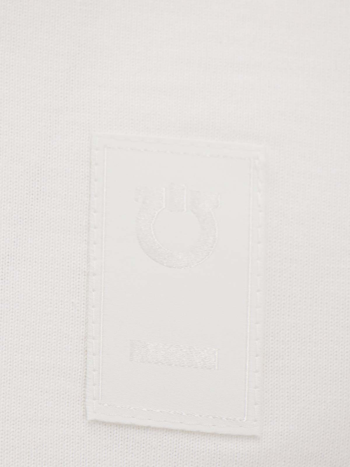 Shop Ferragamo Cotton T-shirt With Logo Patch In White
