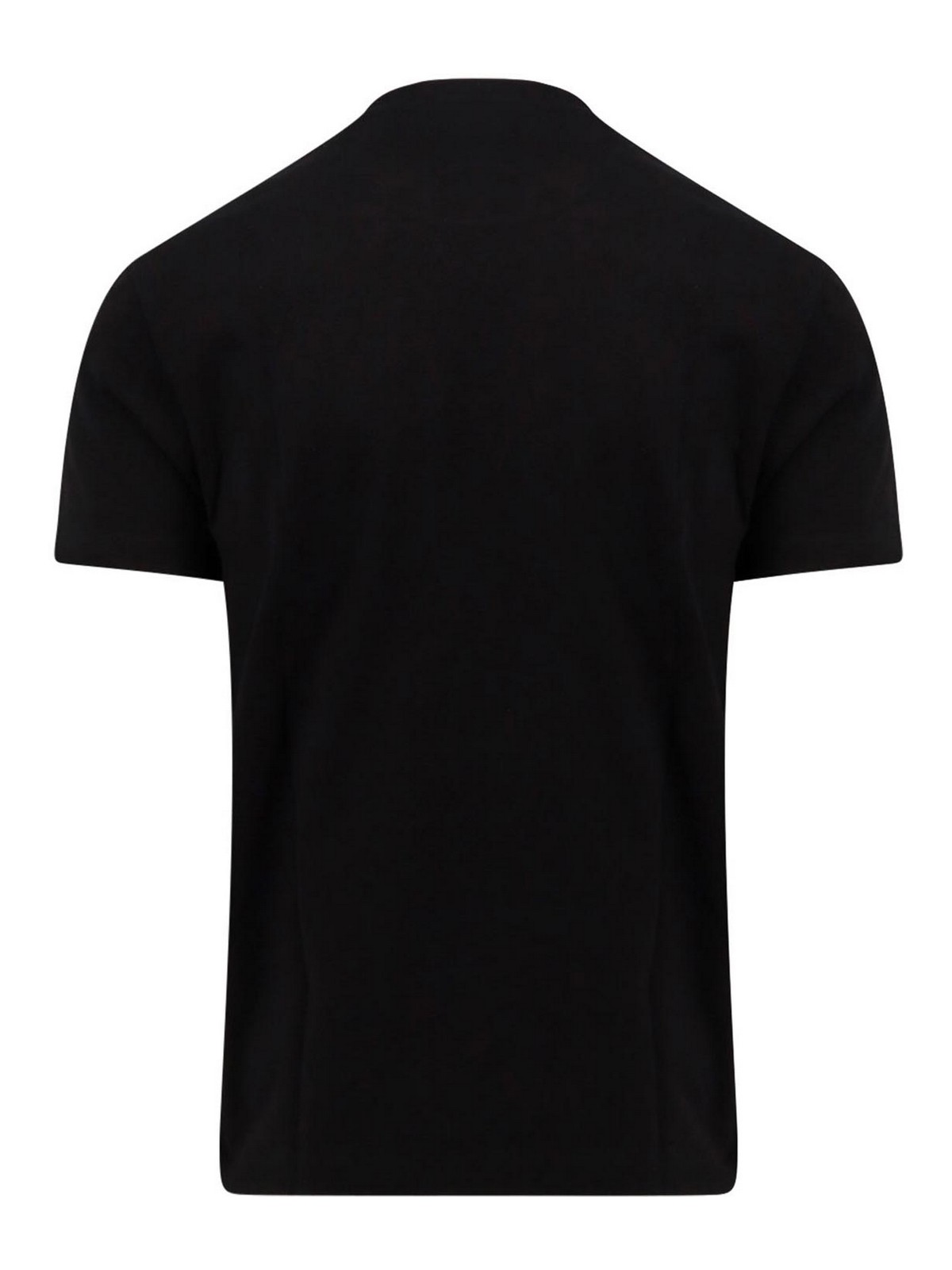 Shop Ferragamo Cotton T-shirt With Logo Patch In Black