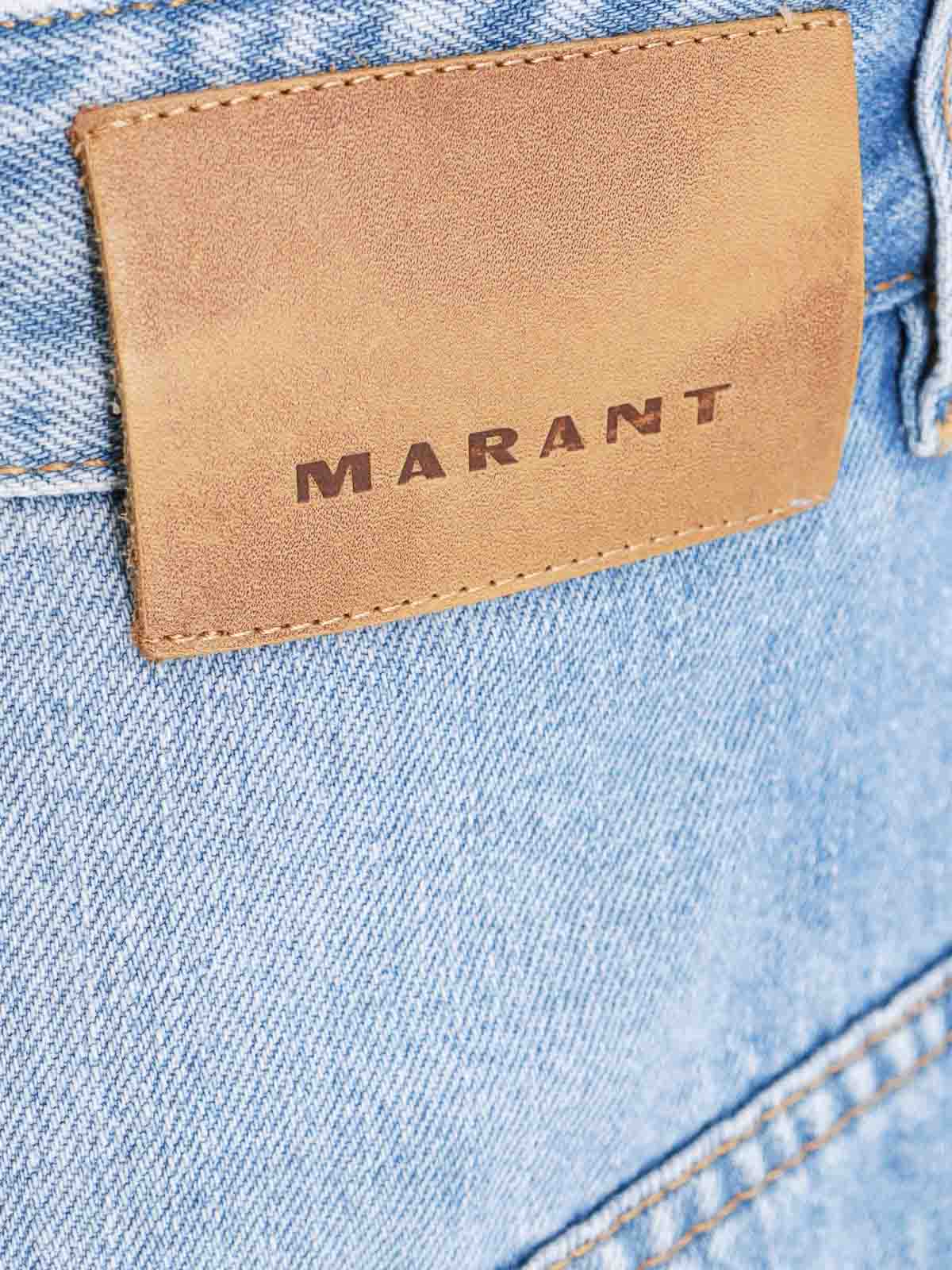 Shop Isabel Marant Jeans With Fold Detail Onthe Front In Blue