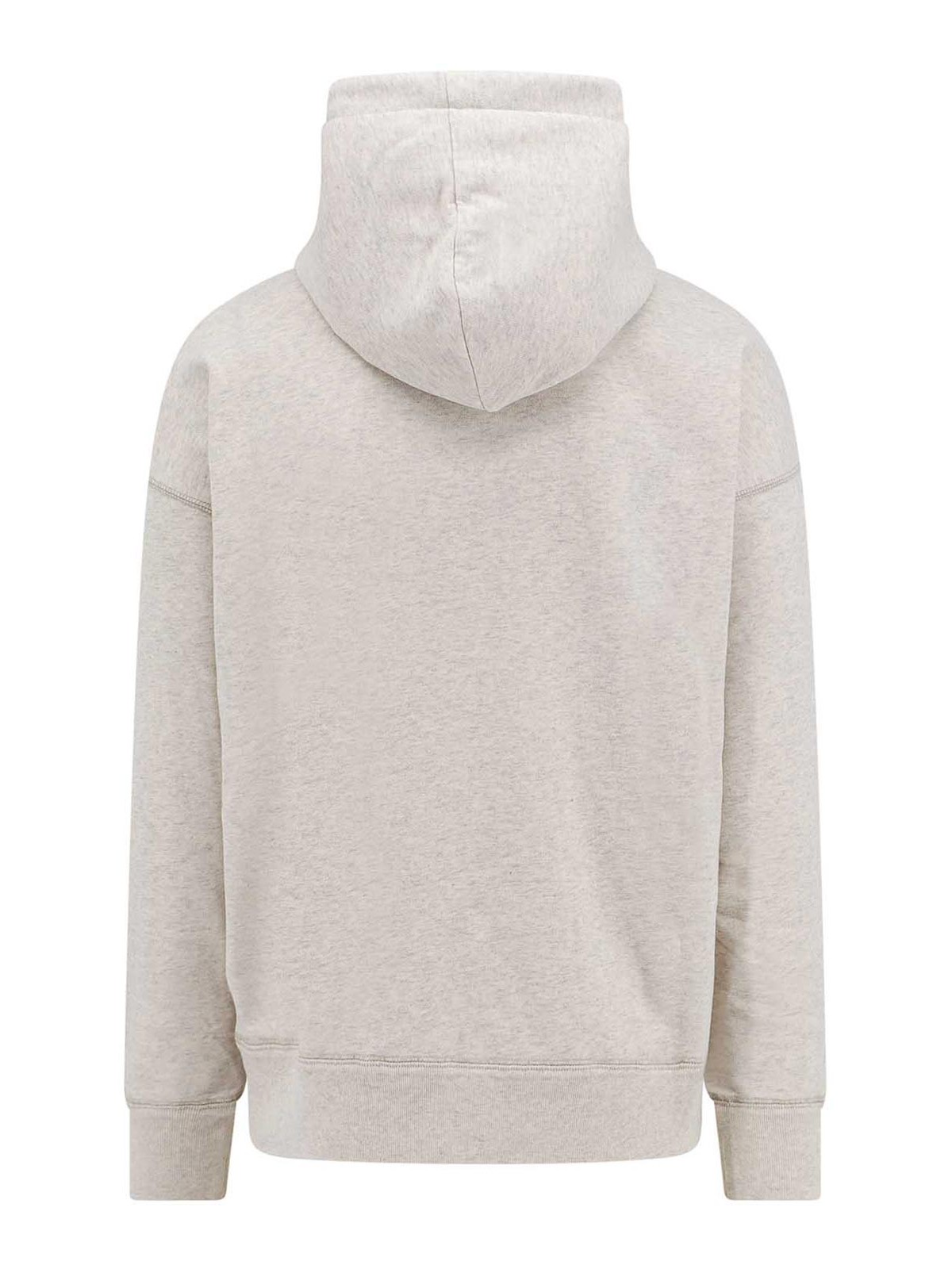 Shop Isabel Marant Organic Cotton Sweatshirt With Flocked Logo In Beis