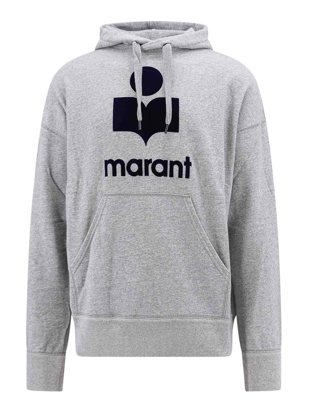Isabel Marant Organic Cotton Sweatshirt With Flocked Logo In Gris