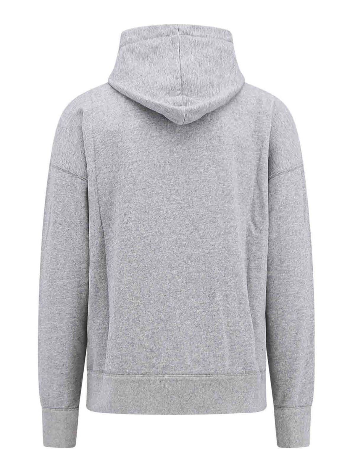 Shop Isabel Marant Organic Cotton Sweatshirt With Flocked Logo In Gris