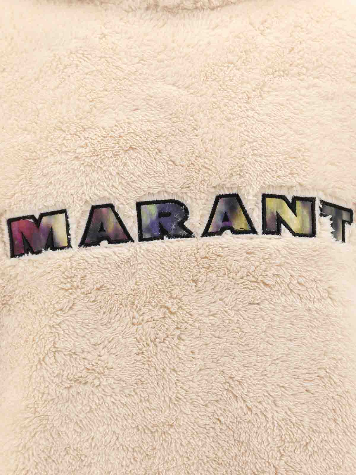 Shop Isabel Marant Faux Fur Sweatshirt In Beige