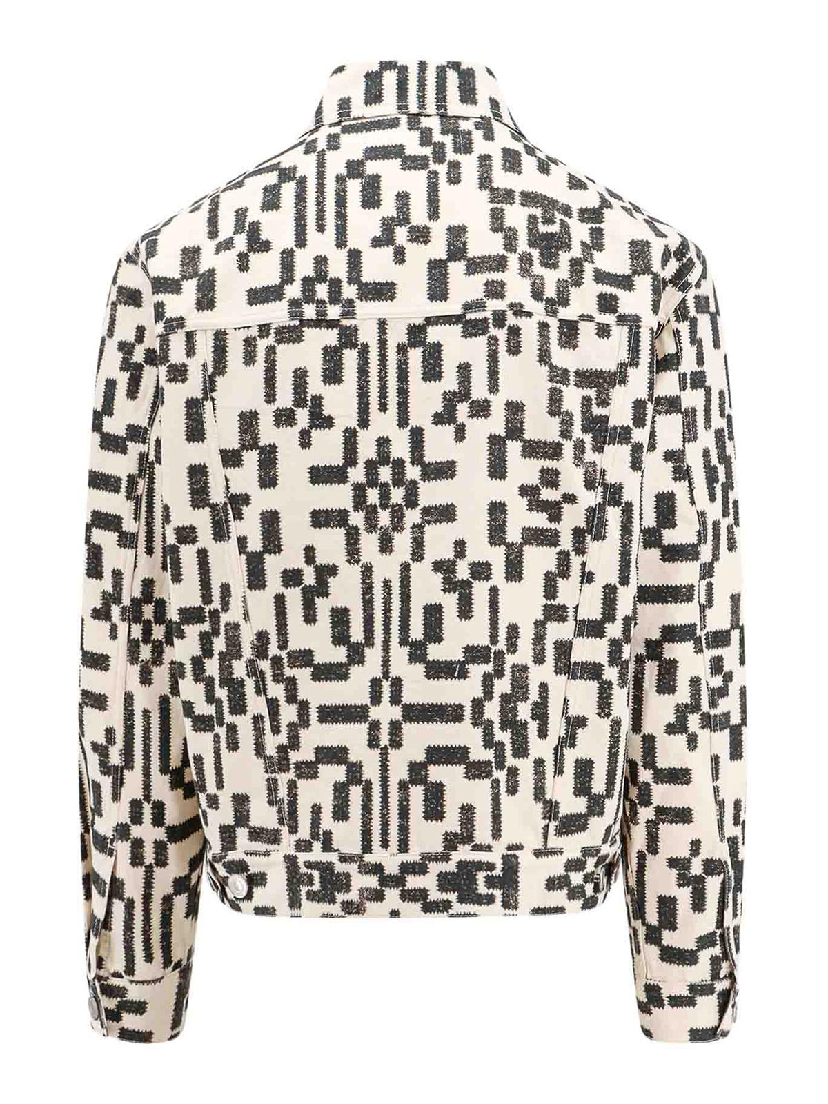 Shop Isabel Marant Canvas Jacket With All-over Print In Negro