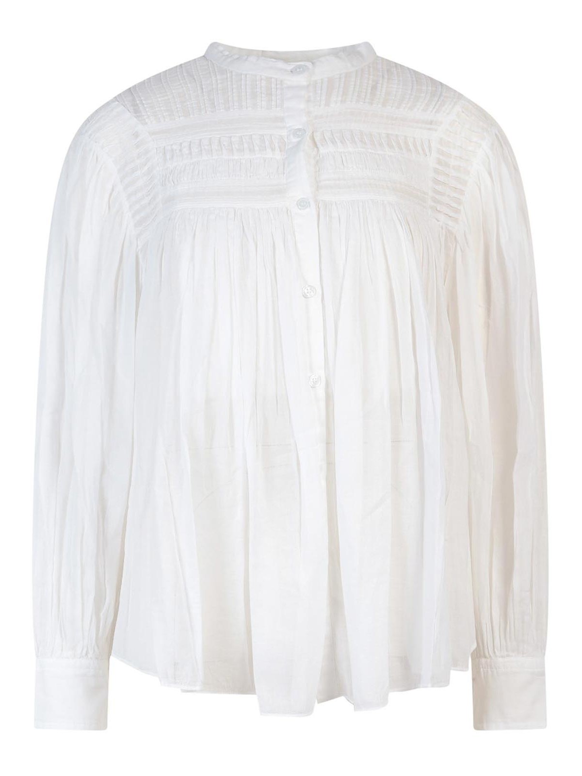 Isabel Marant Pleated Cotton Shirt In White