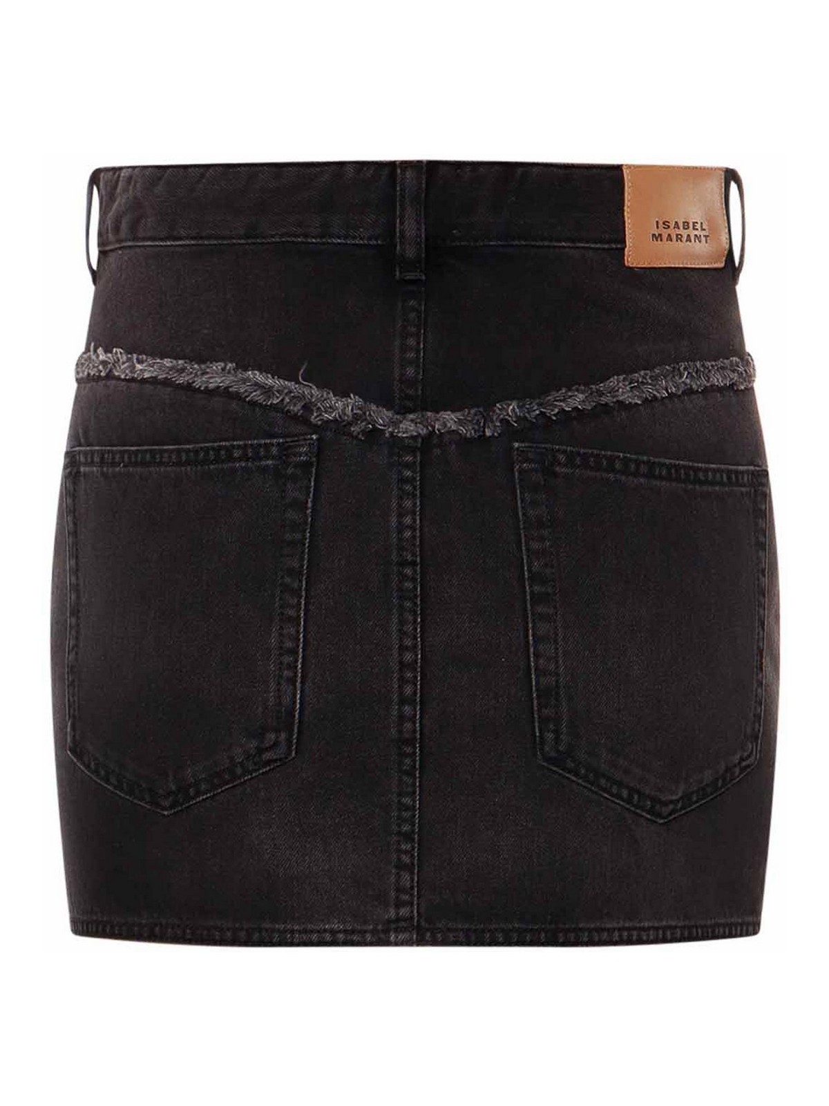 Shop Isabel Marant Denim Mini Skirt In Black